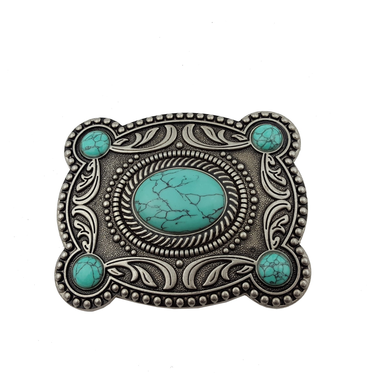Buckle: Western-Inspired Belt Buckle w. stone