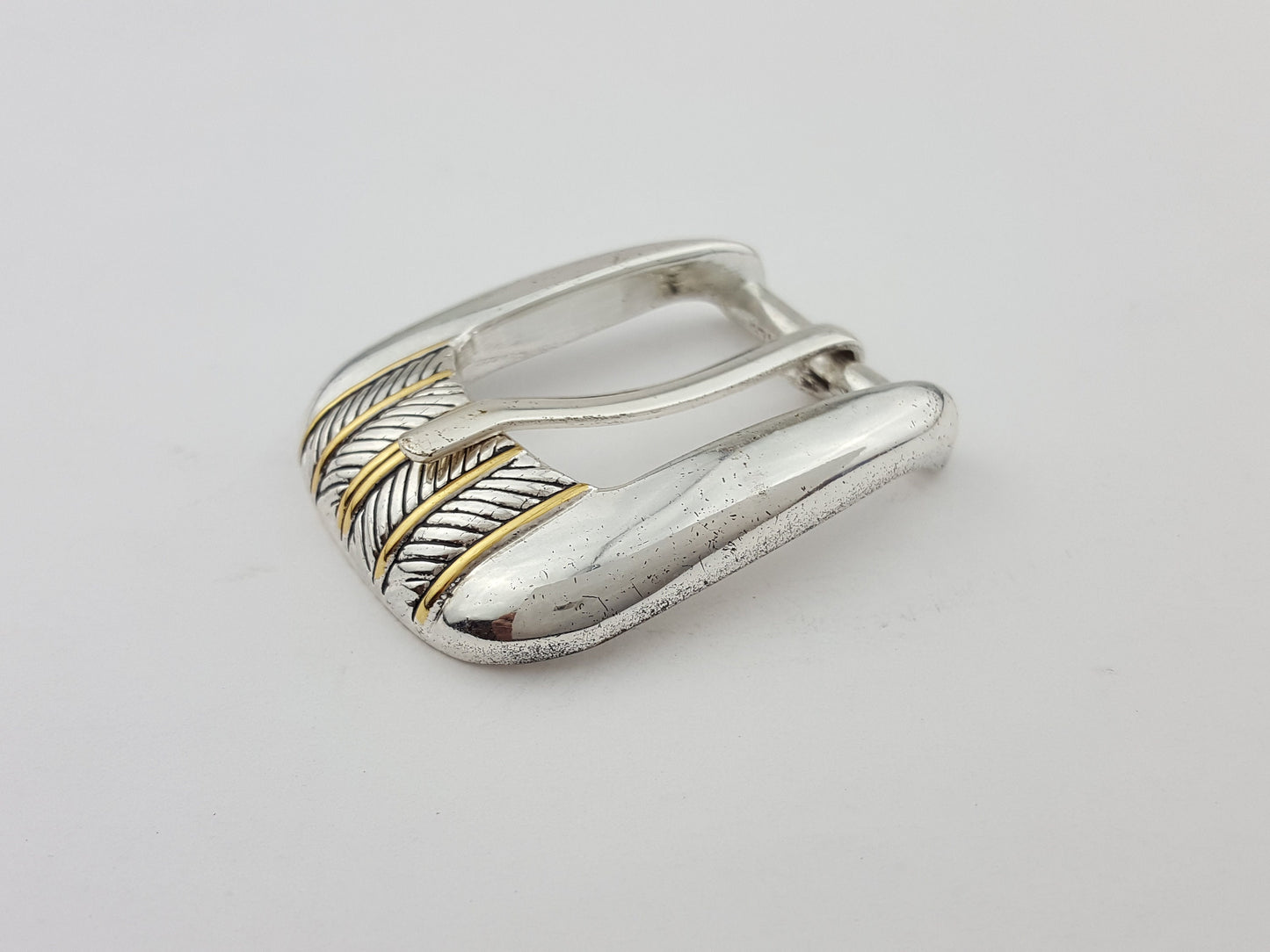 Buckle Sale: Golf Style Belt Buckle Loop Set in Shiny Nickel Finish