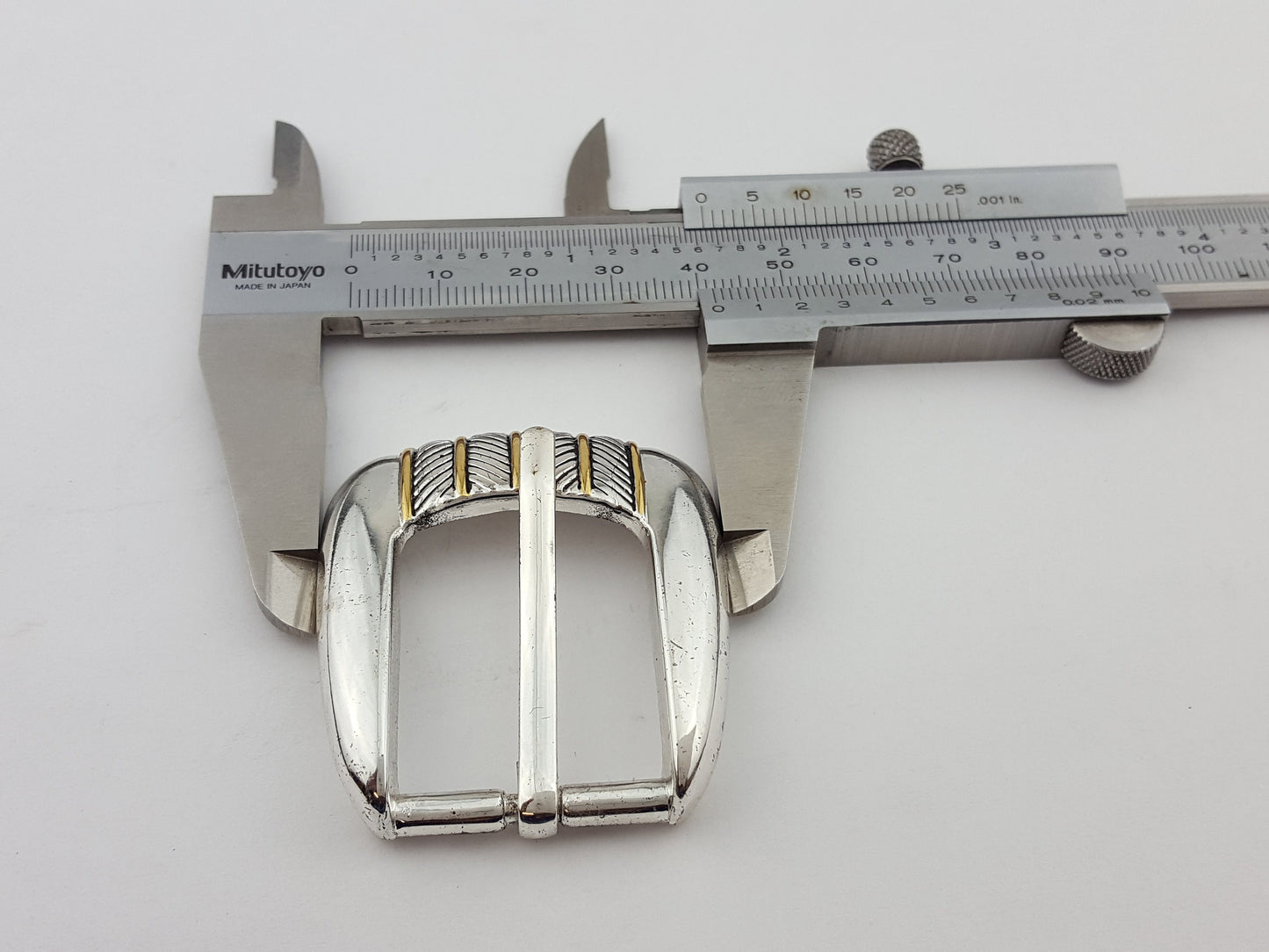 Buckle Sale: Golf Style Belt Buckle Loop Set in Shiny Nickel Finish