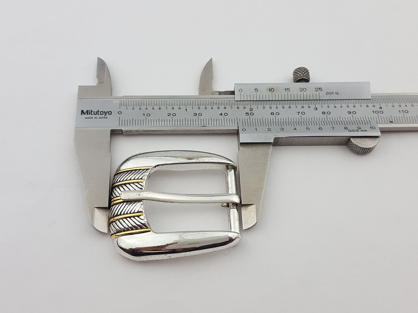 Buckle Sale: Golf Style Belt Buckle Loop Set in Shiny Nickel Finish