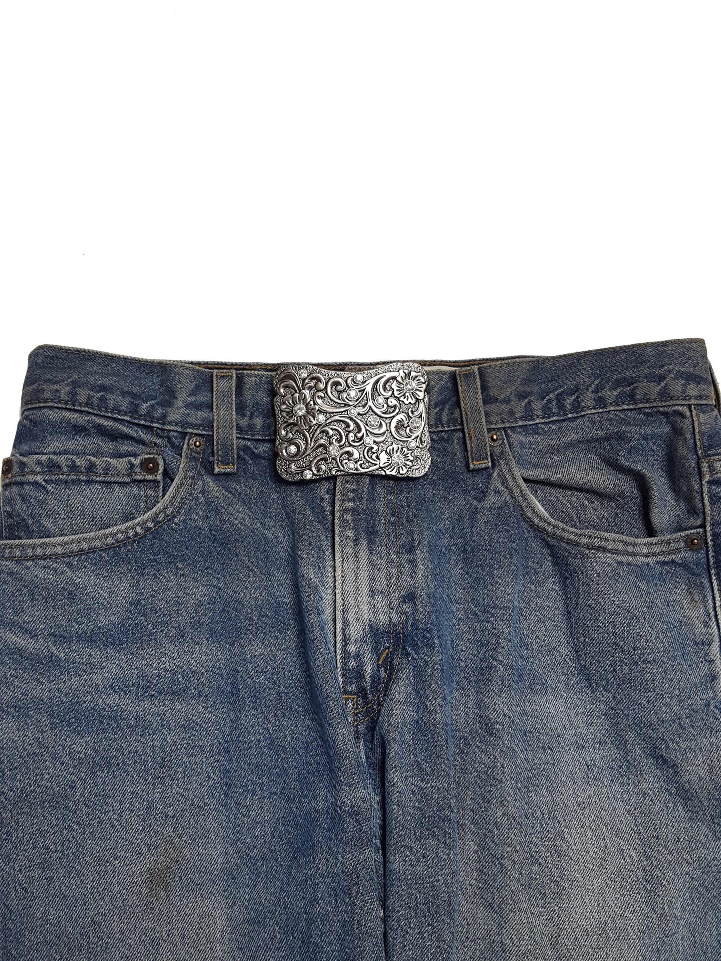 Buckle Sale: Western Crystal Buckle with Floral Pattern