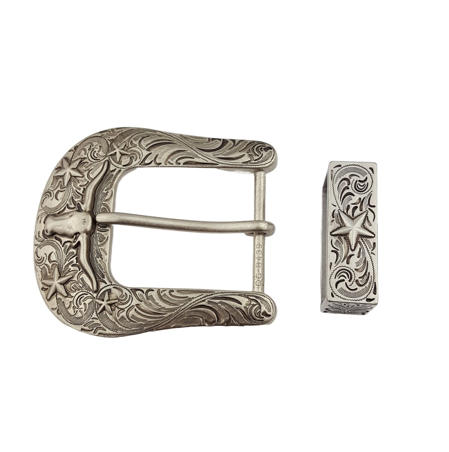 Buckle: Western buckle and Loop with Long Horn and Texas Stars