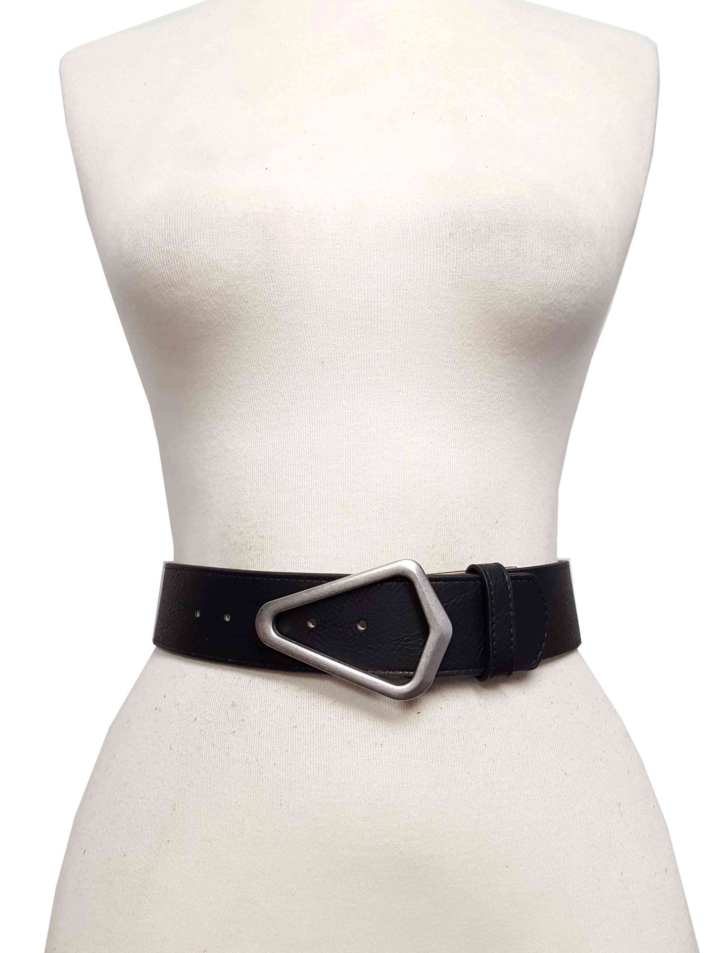 Buckle: Silver Geo Shape Belt Buckle for wider strap