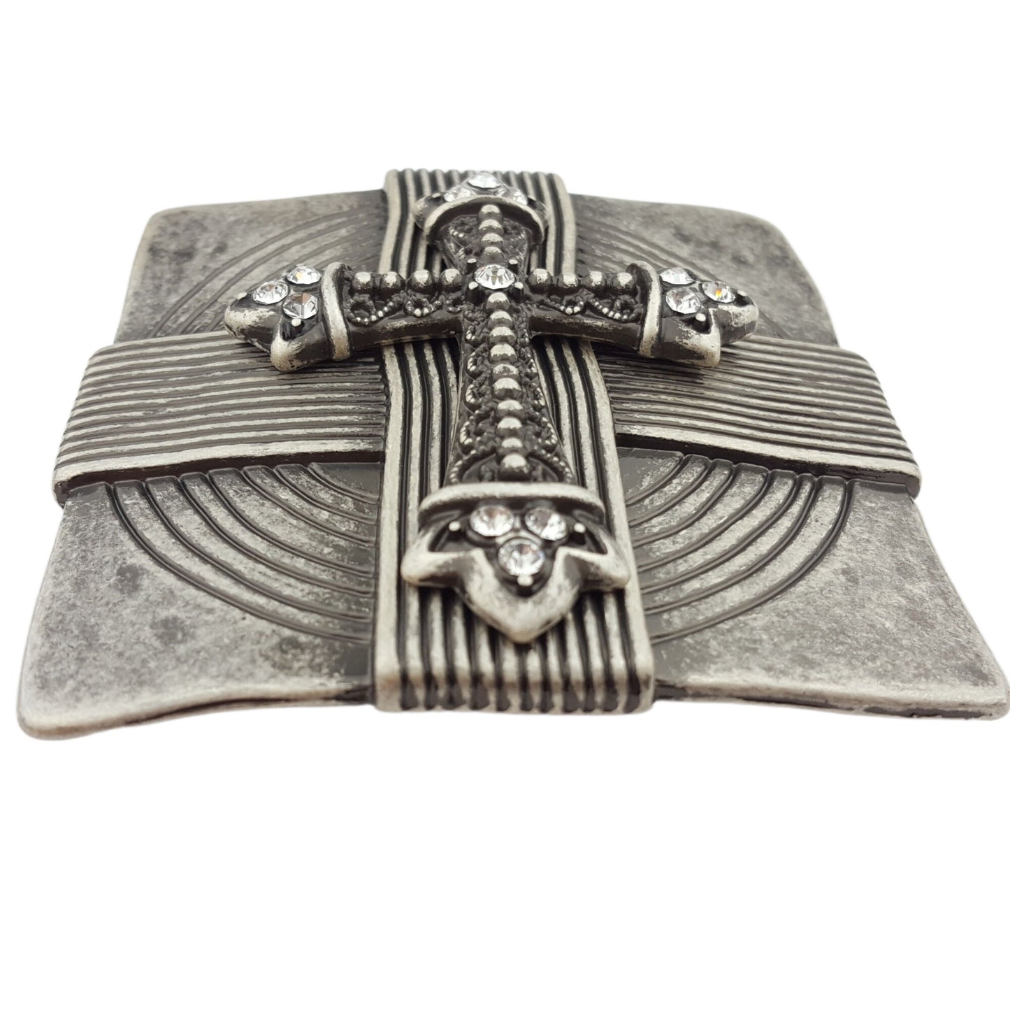 Buckle Sale: Crystal Cross buckle on a Square Plaque