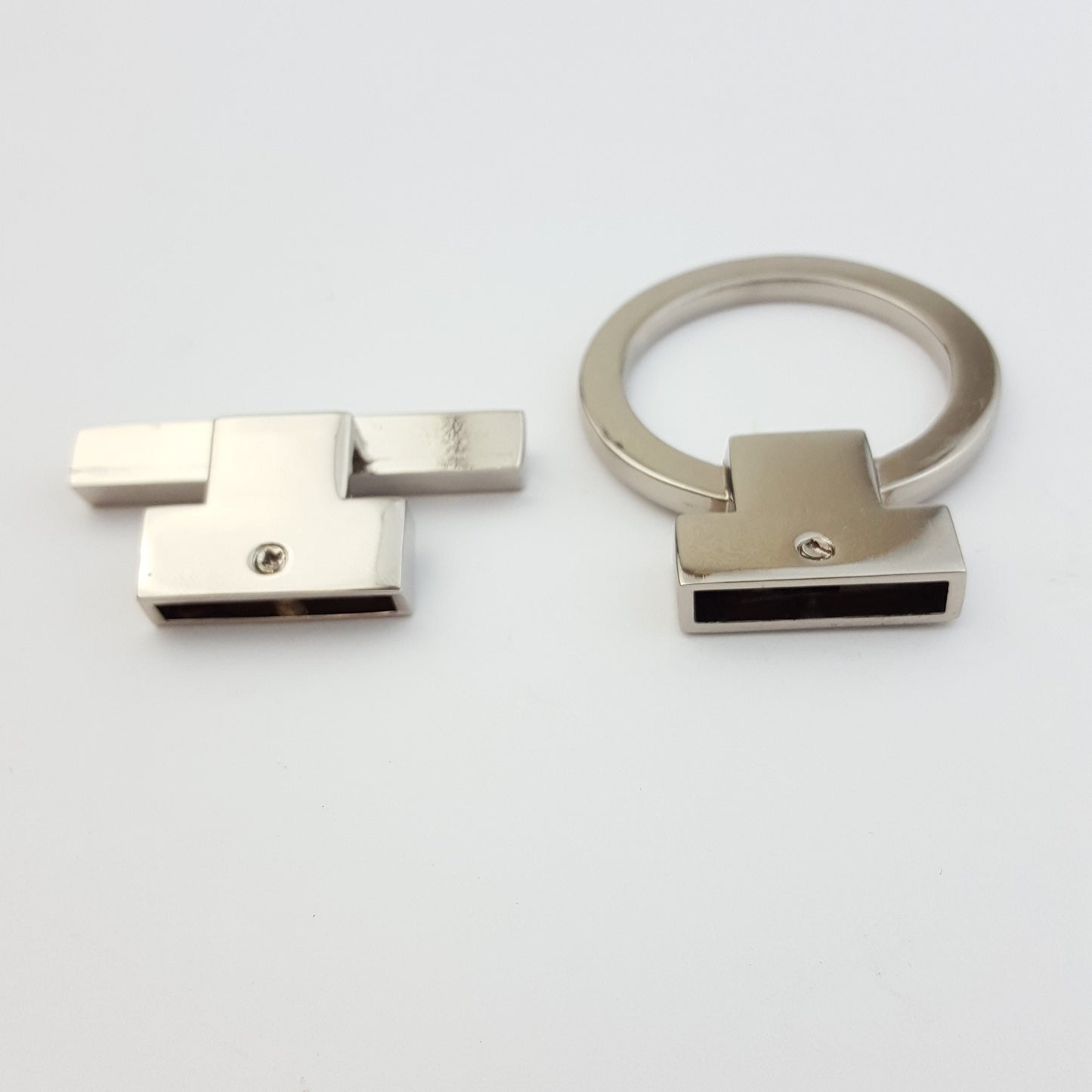 Buckle Sale: Shiny Silver Ring and Bar Closure set