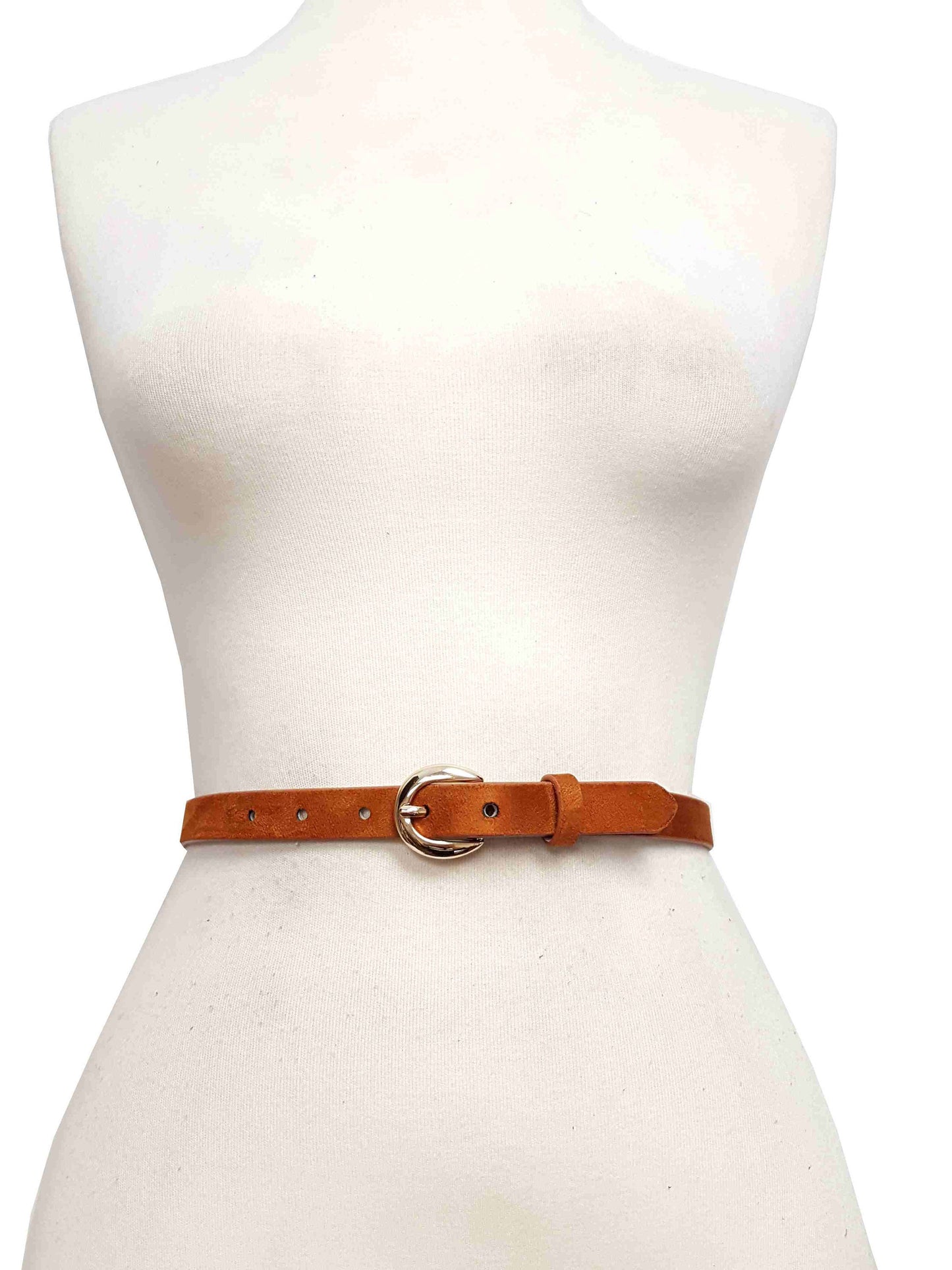Belt sale: Microfiber Suede Belt w. Classic Gold Buckle