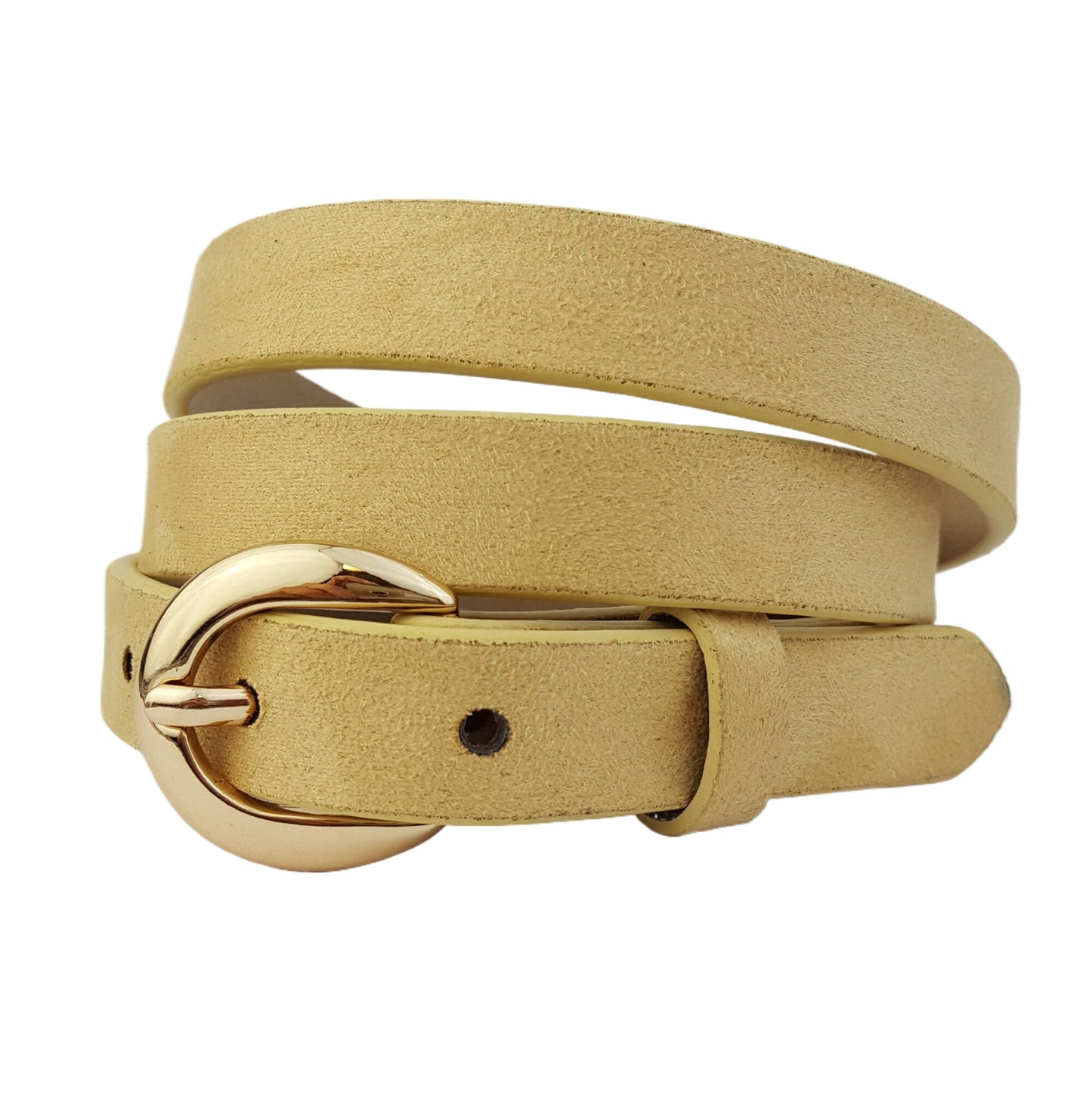 Belt sale: Microfiber Suede Belt w. Classic Gold Buckle