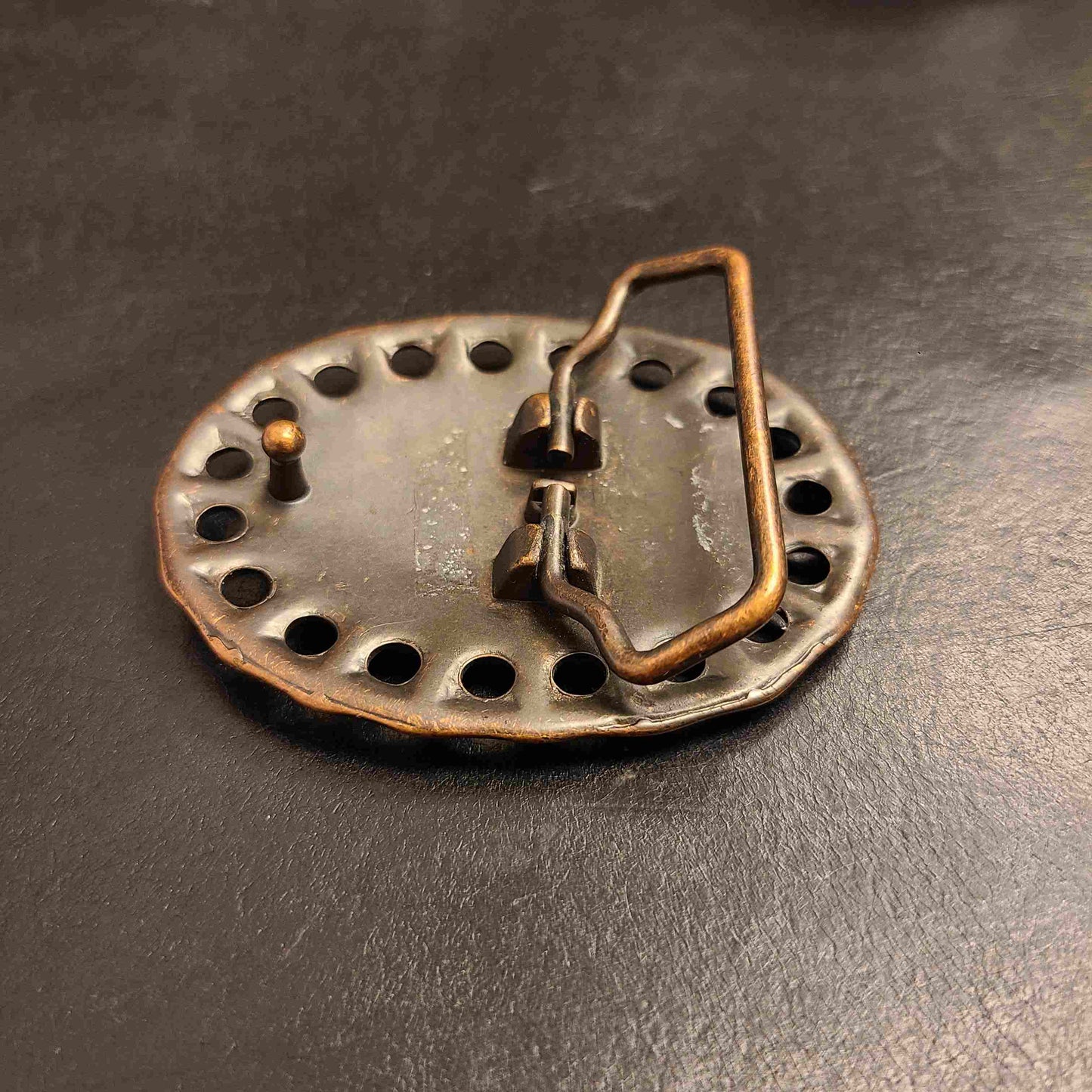 Buckle Sale: Oval copper finish Floral design Belt Buckle