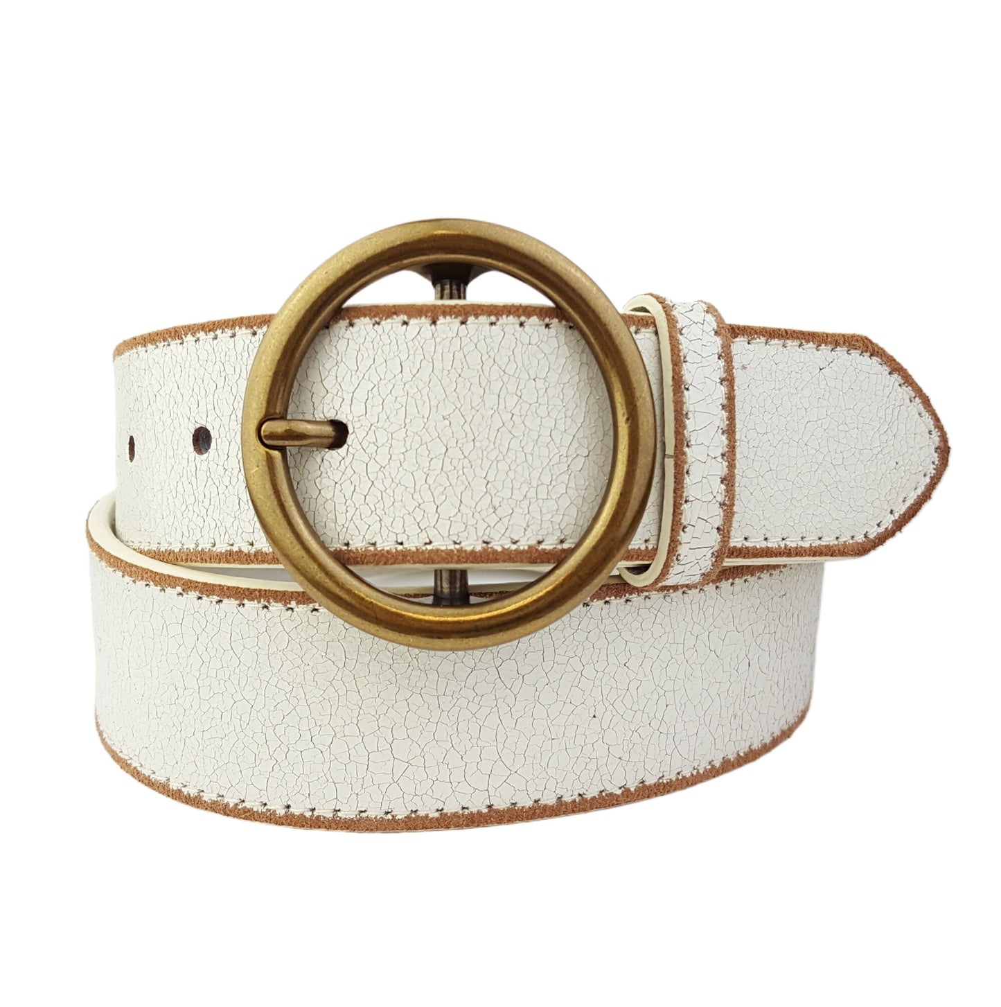 Belt: Vintage Leather belt with distress burnish edge