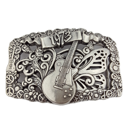 Buckle: Guitar, Butterfly, Peace and Daisy Belt Buckle