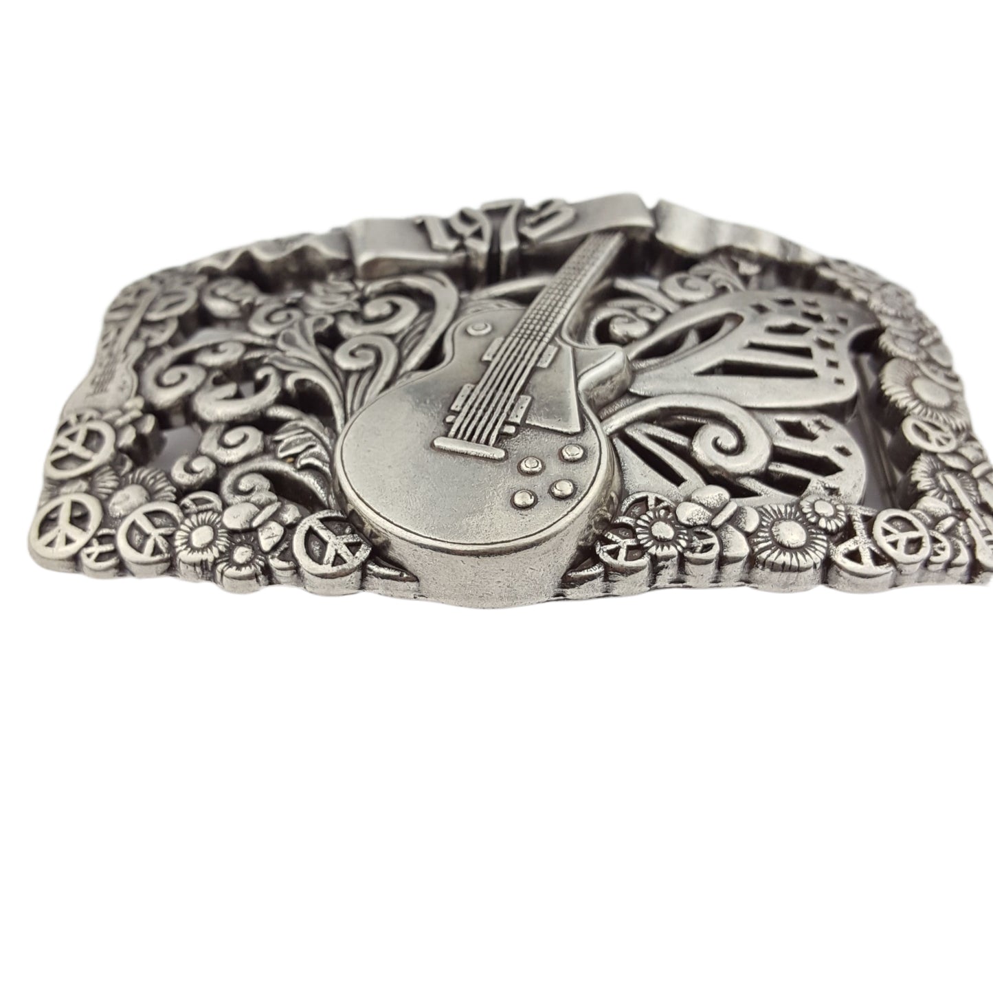 Buckle: Guitar, Butterfly, Peace and Daisy Belt Buckle