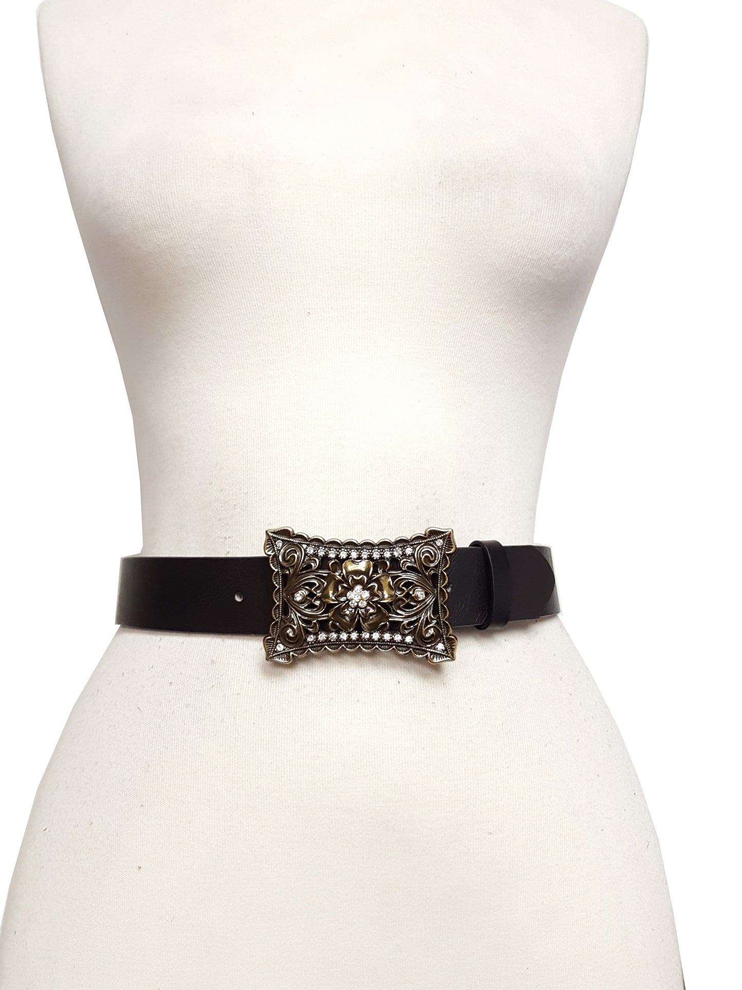Buckle: Buckle: Western Brass Floral belt buckle
