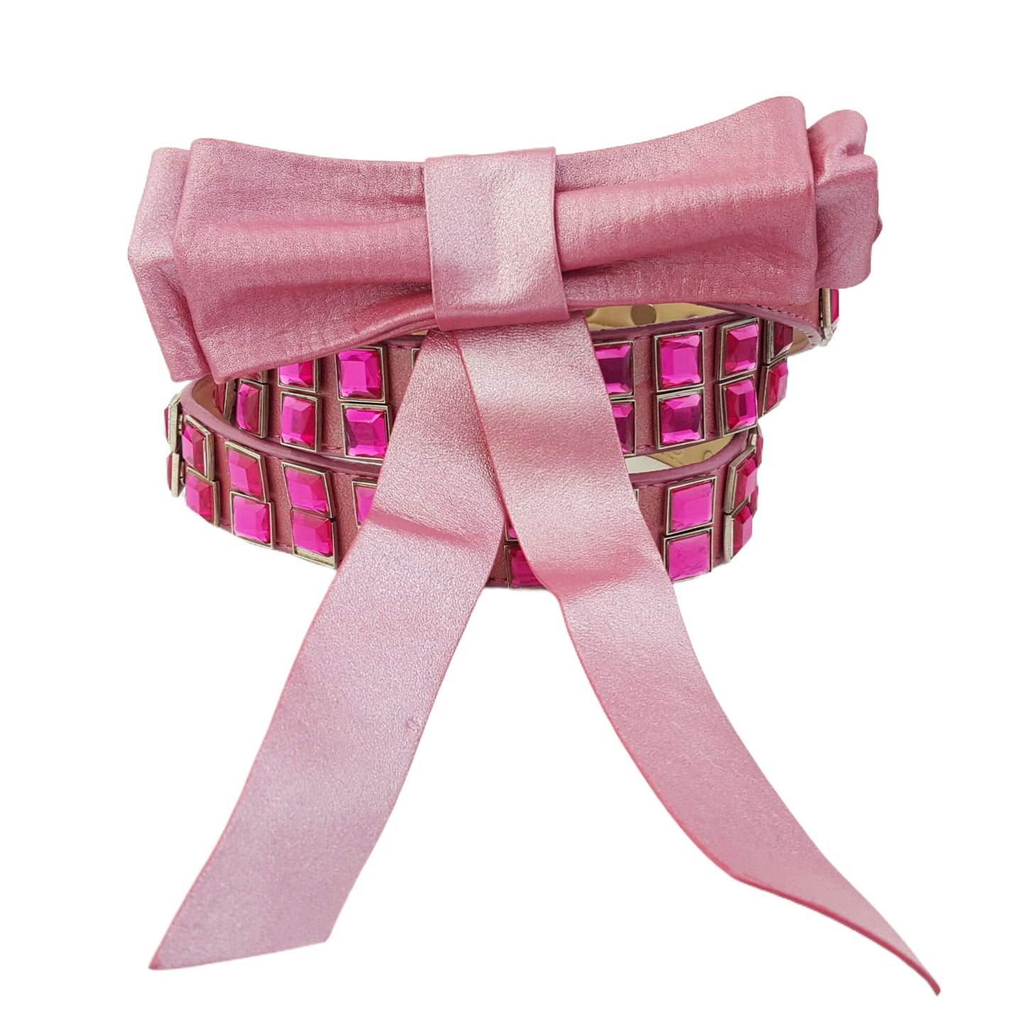Belt Sale: Genuine Lambskin Crystal Bow Belt