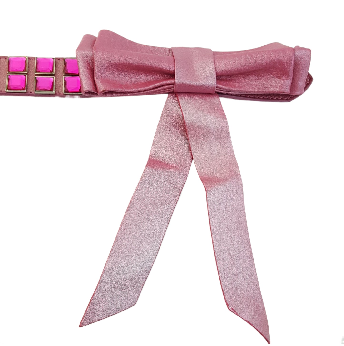 Belt Sale: Genuine Lambskin Crystal Bow Belt