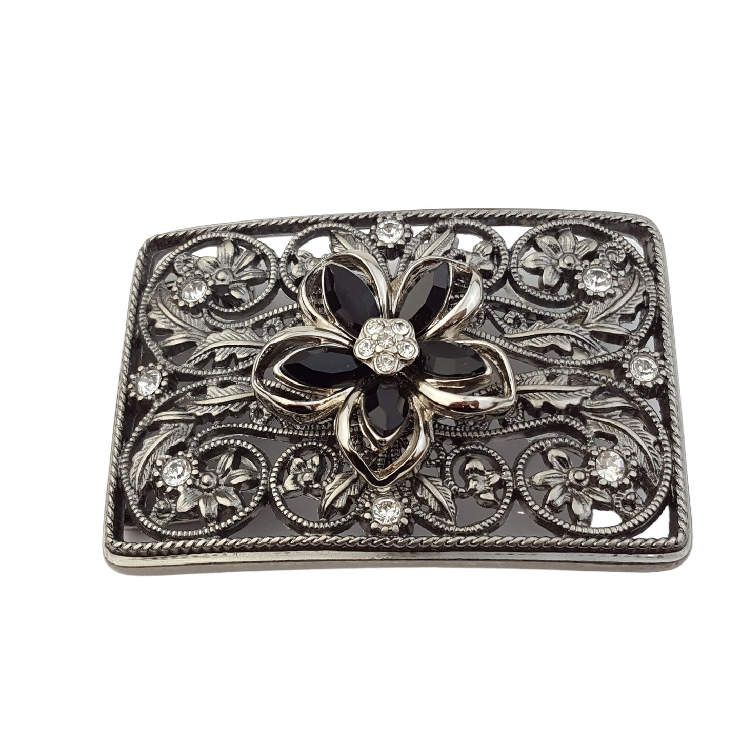 Buckle: Western Crystal flower belt buckle