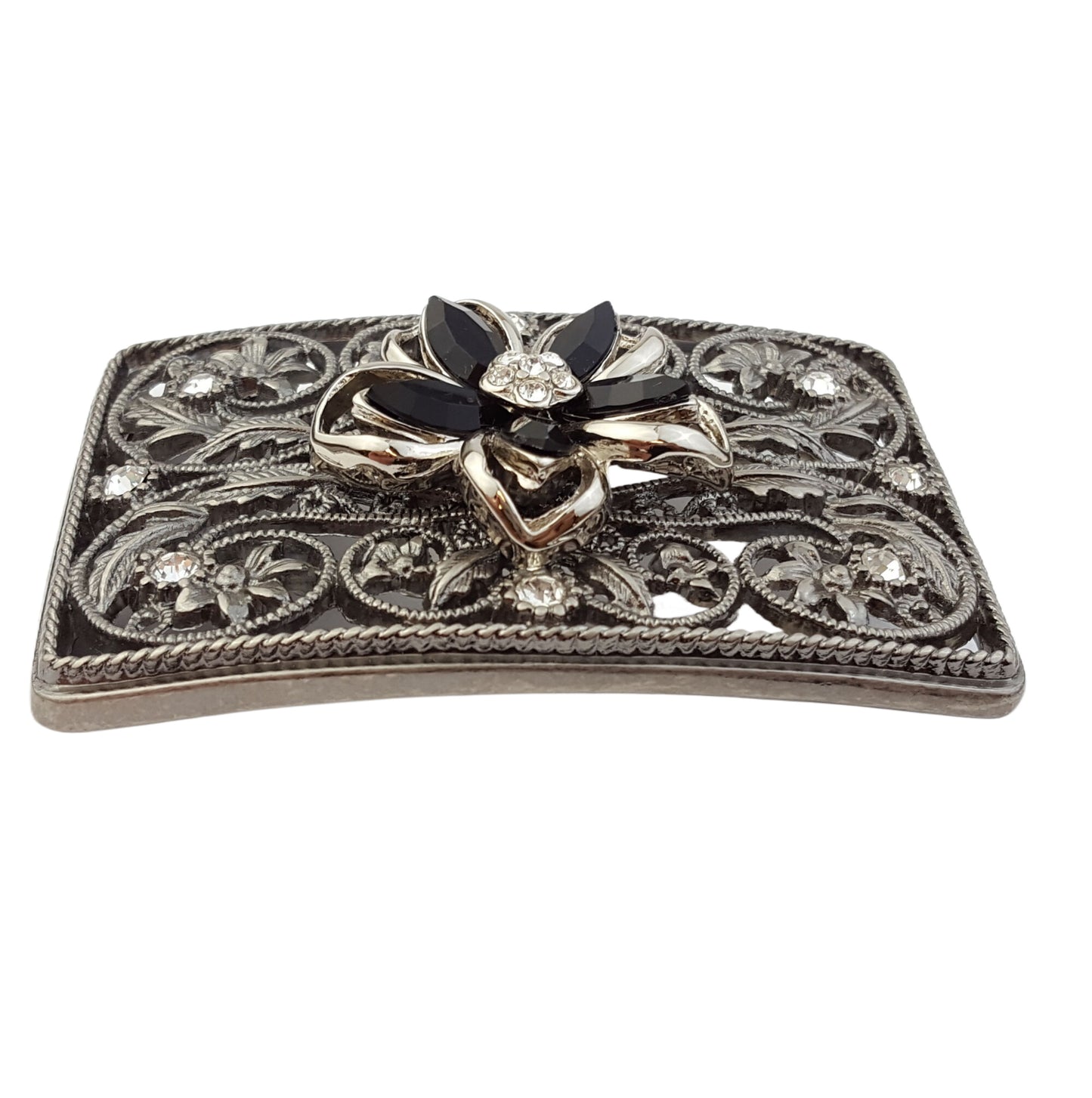 Buckle: Western Crystal flower belt buckle