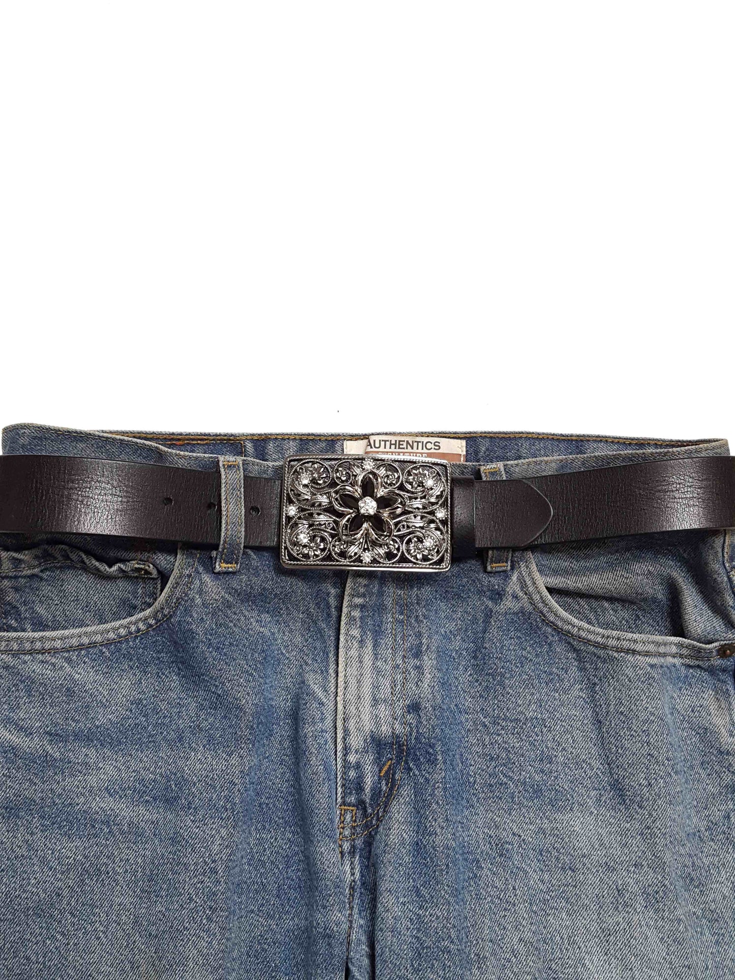Buckle: Western Crystal flower belt buckle