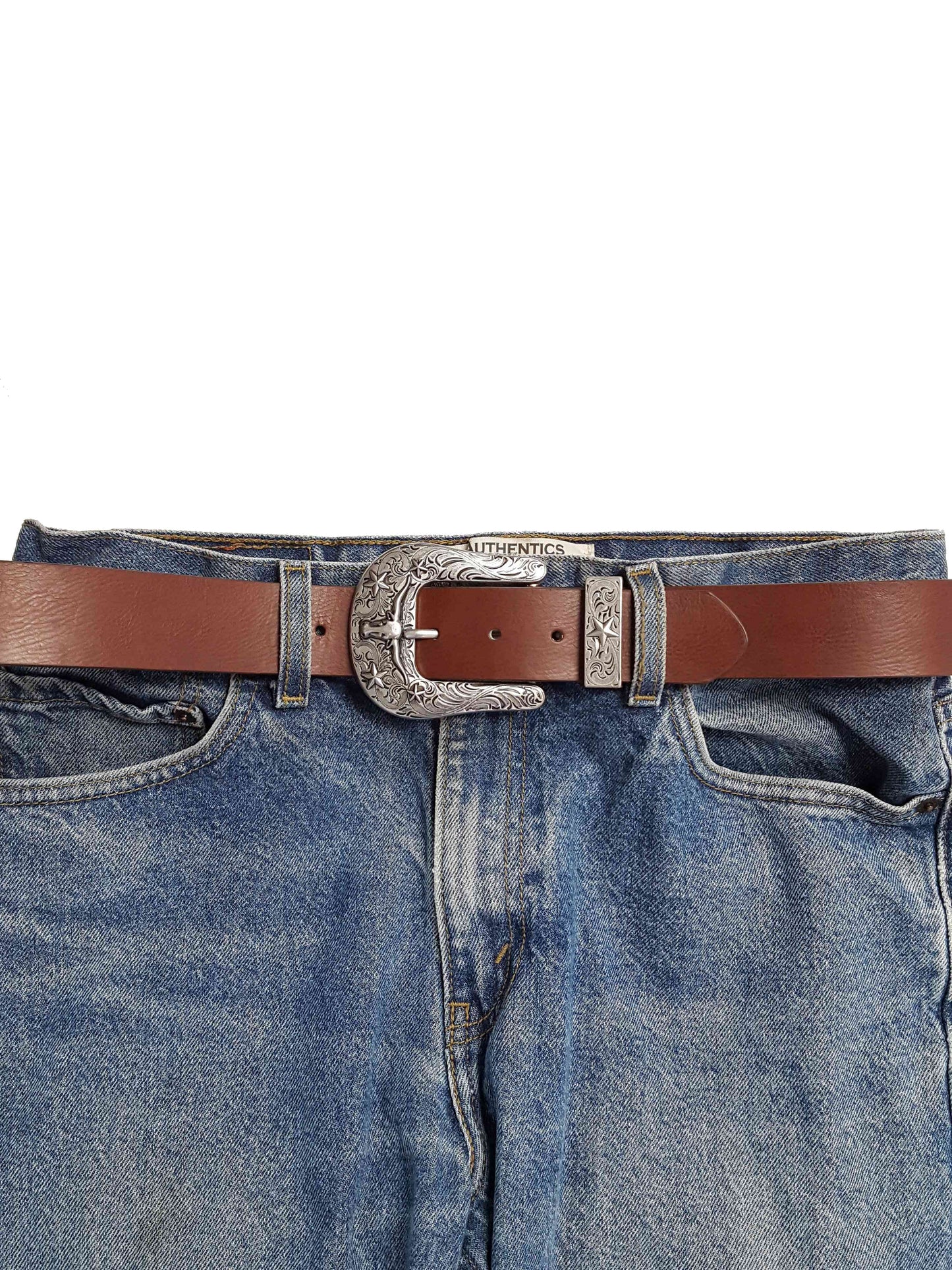 Belt: Western-Inpired Long Horn Buckle and Loop Belt