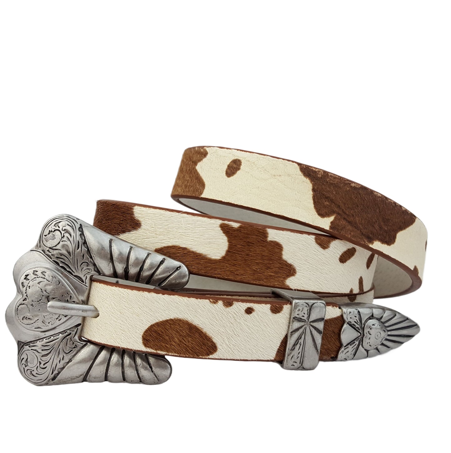 Belt: Western-Inspired Cow Hair Leather Belt