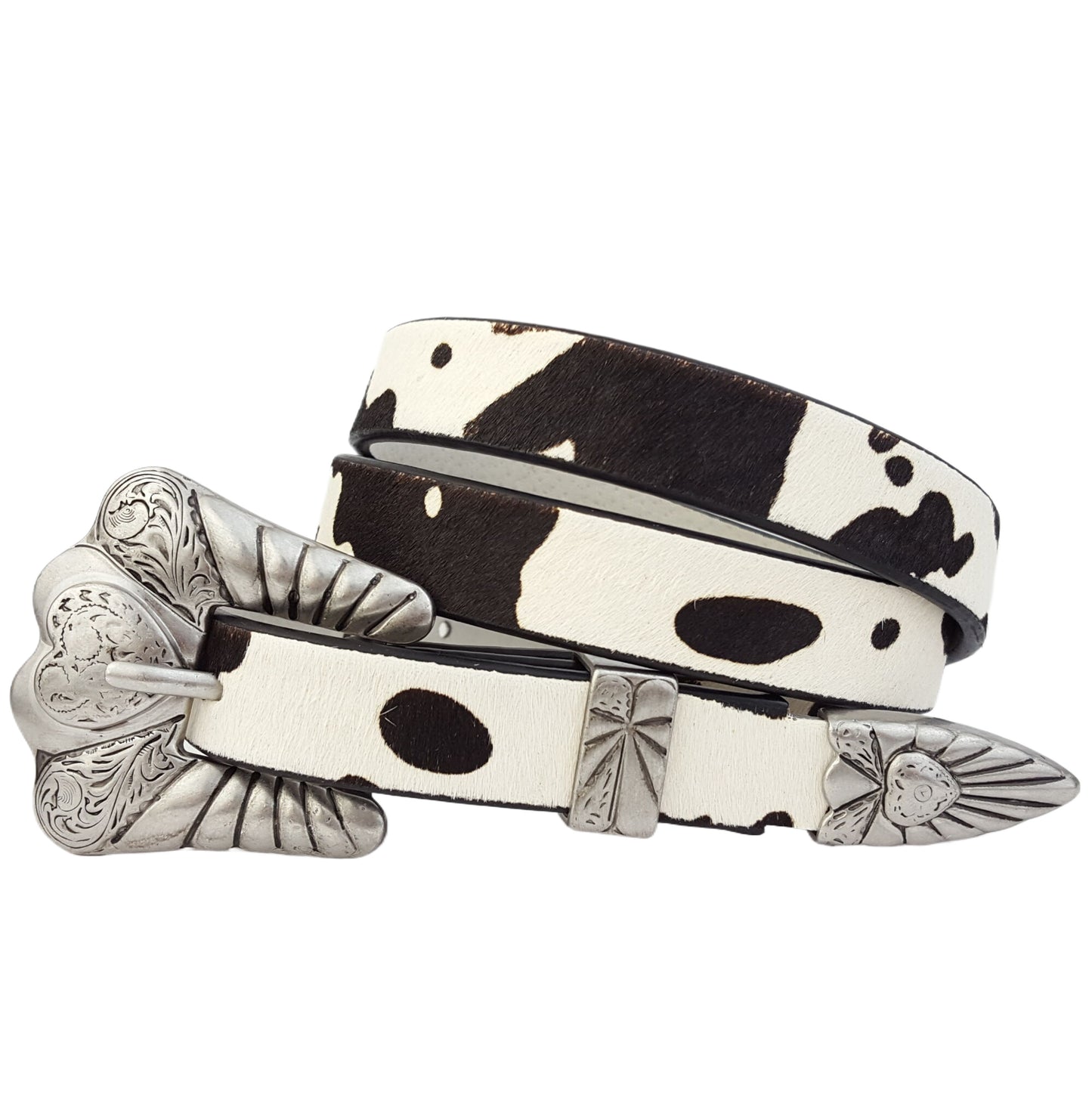 Belt: Western-Inspired Cow Hair Leather Belt