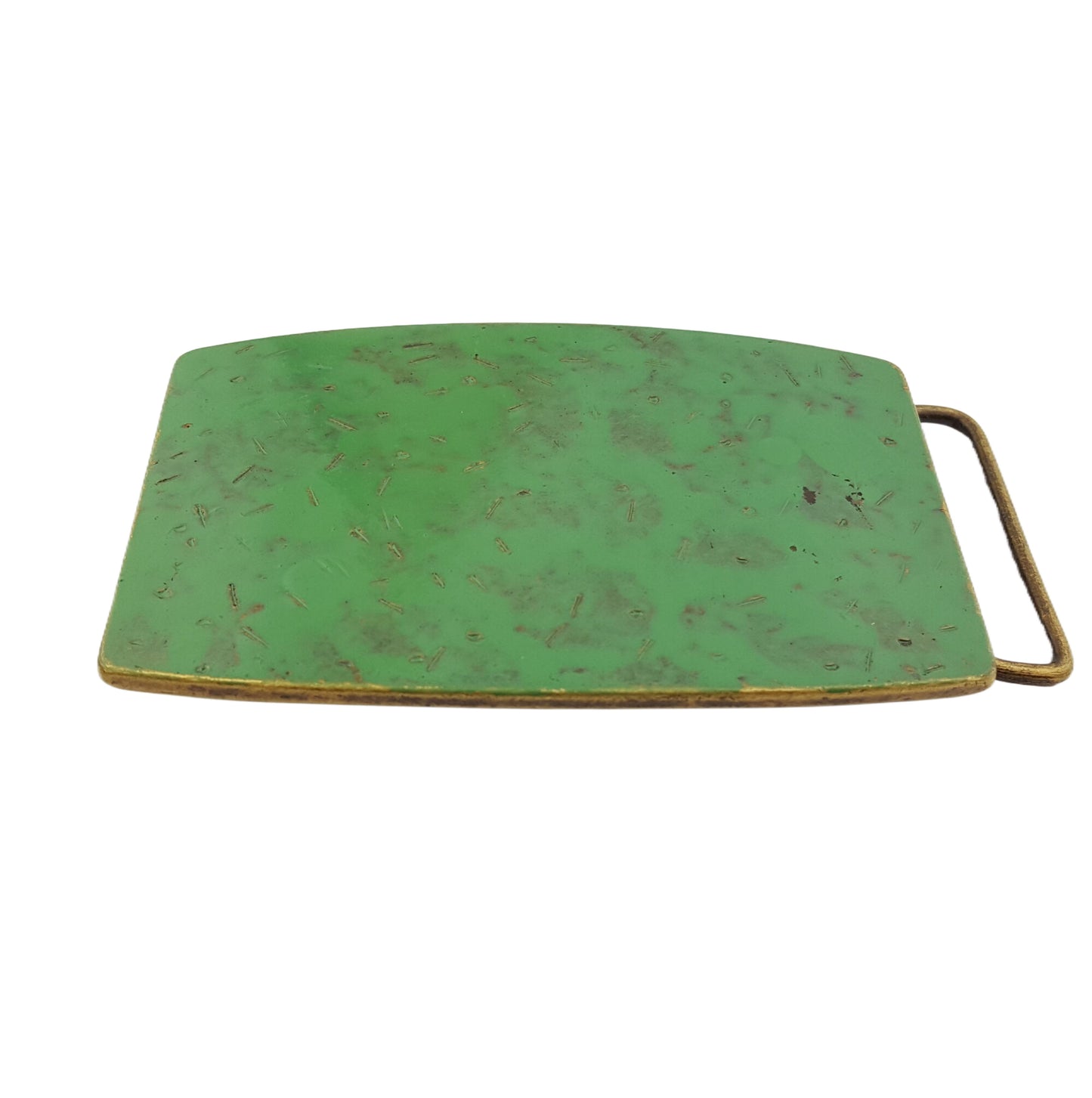 Buckle: Rectangular Plaque Buckle w. distressed effect