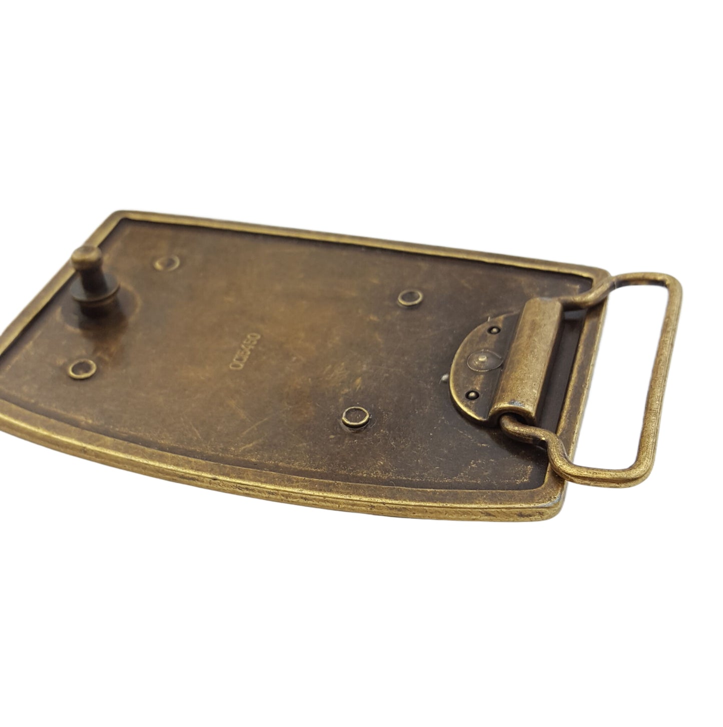 Buckle: Rectangular Plaque Buckle w. distressed effect