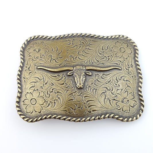 Buckle: Western Brass Long Horn Buckle