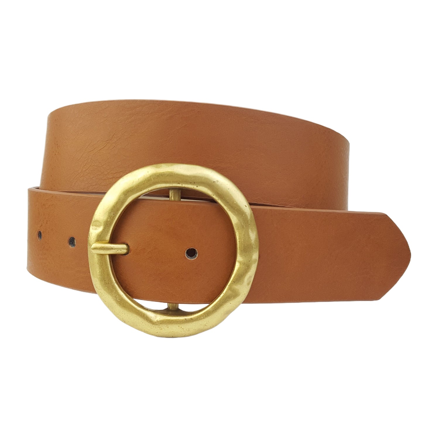 Belt: Basic Jean belt with Gold Round Buckle