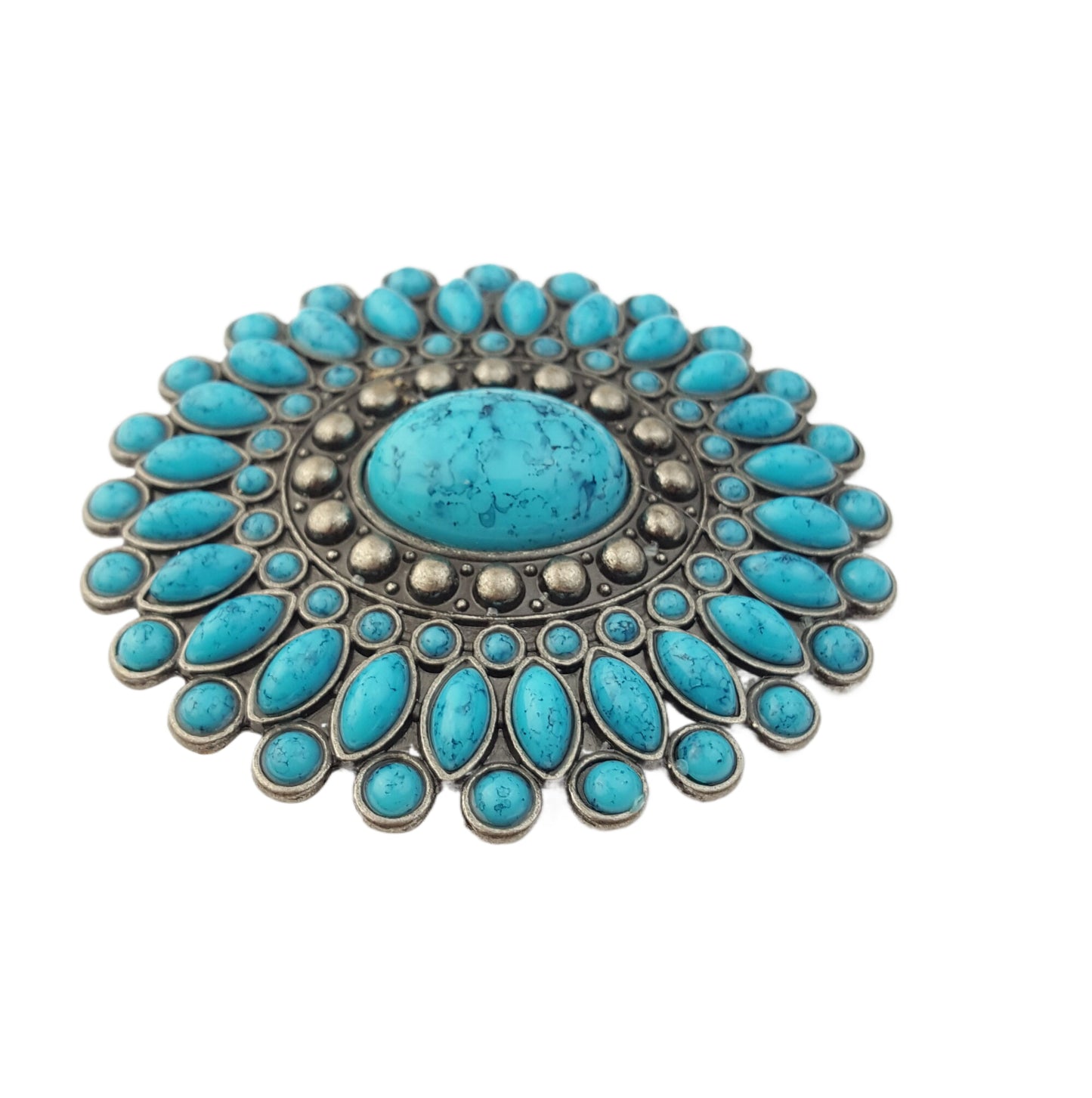 Buckle: Oval Western Floral w. beads Buckle