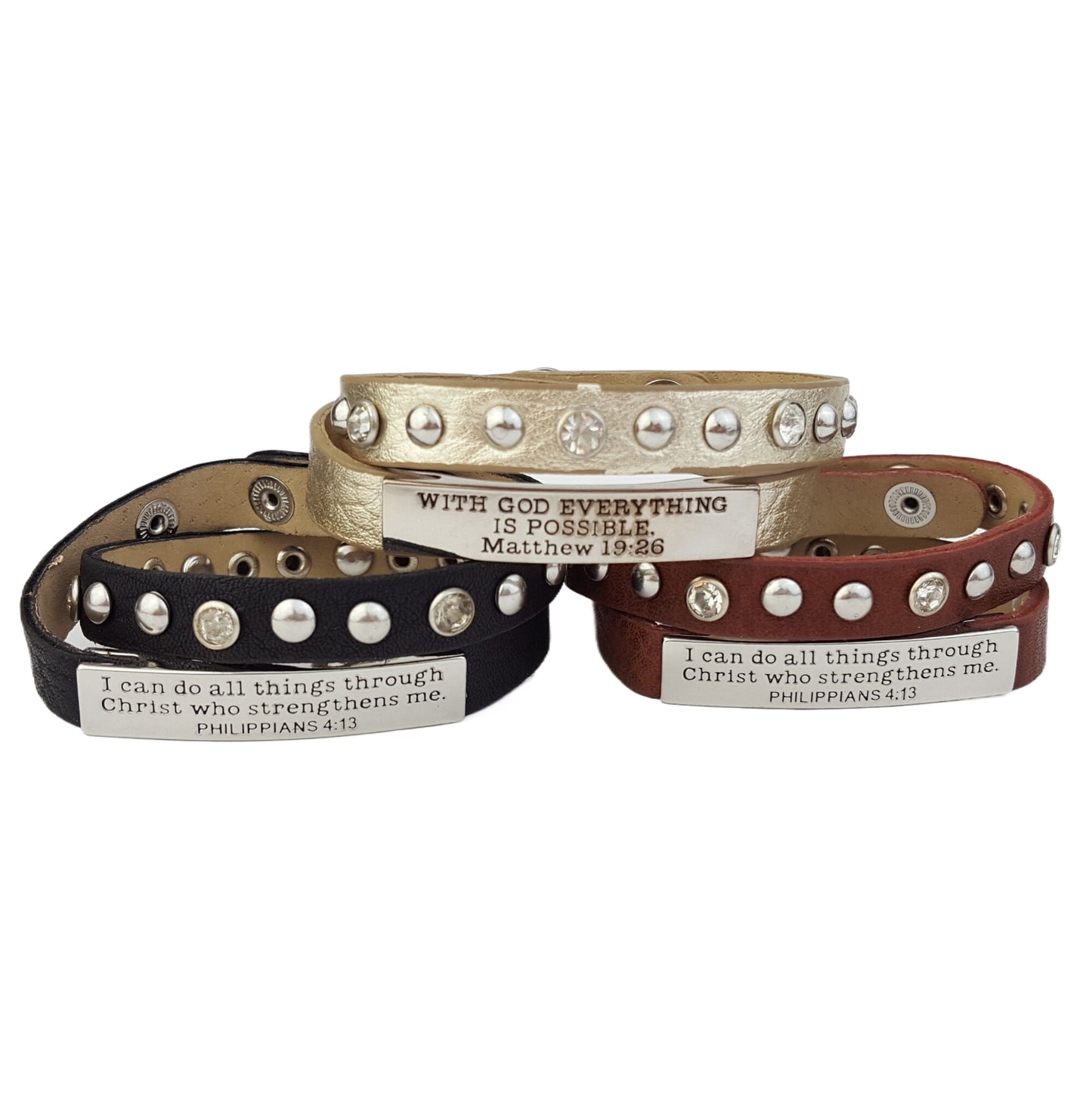 Bracelet: Double wrap Bracelet w. Bible Verses