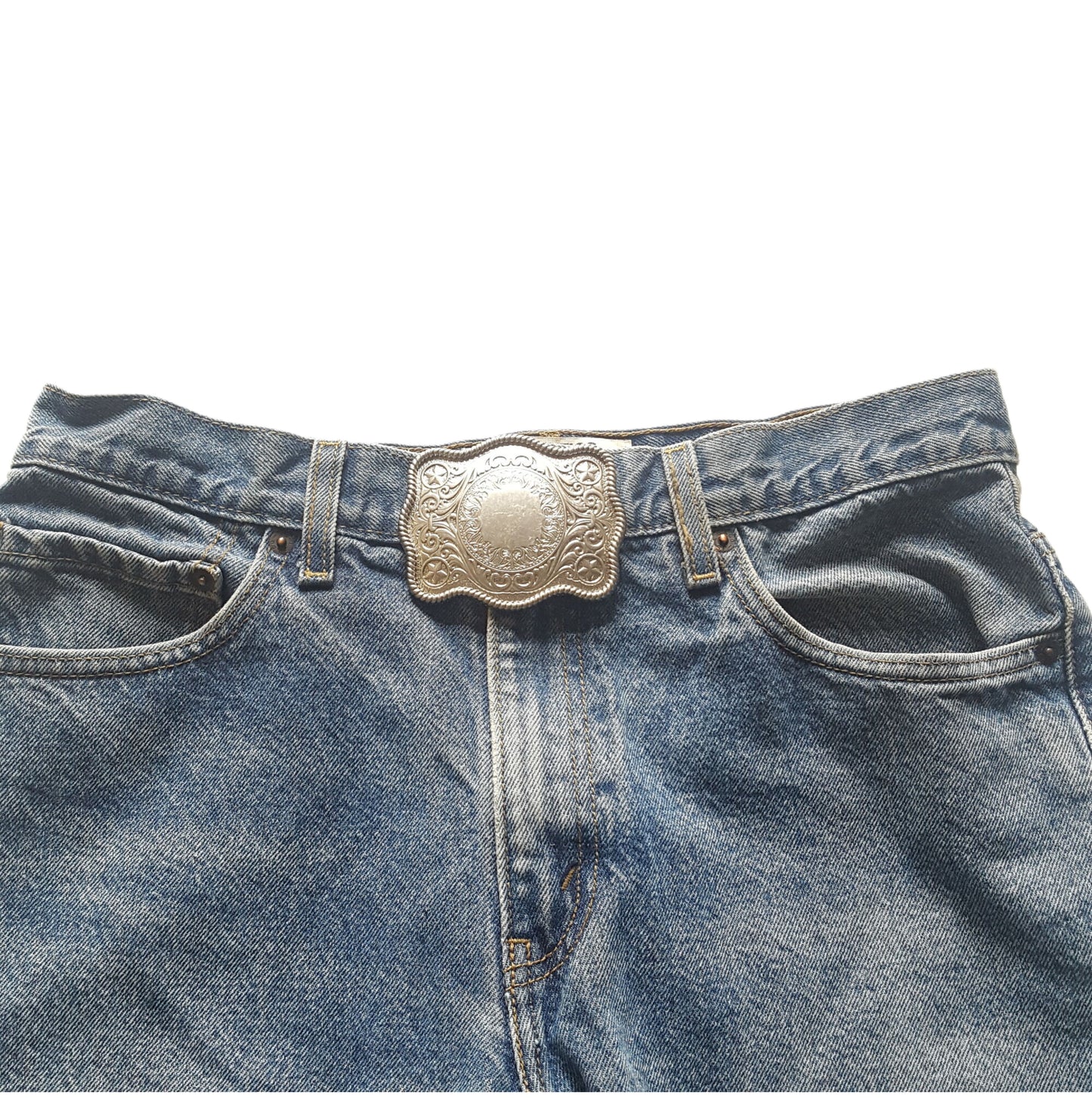 Buckle: Buckle: Western Inspired Matte Silver Plaque Buckle
