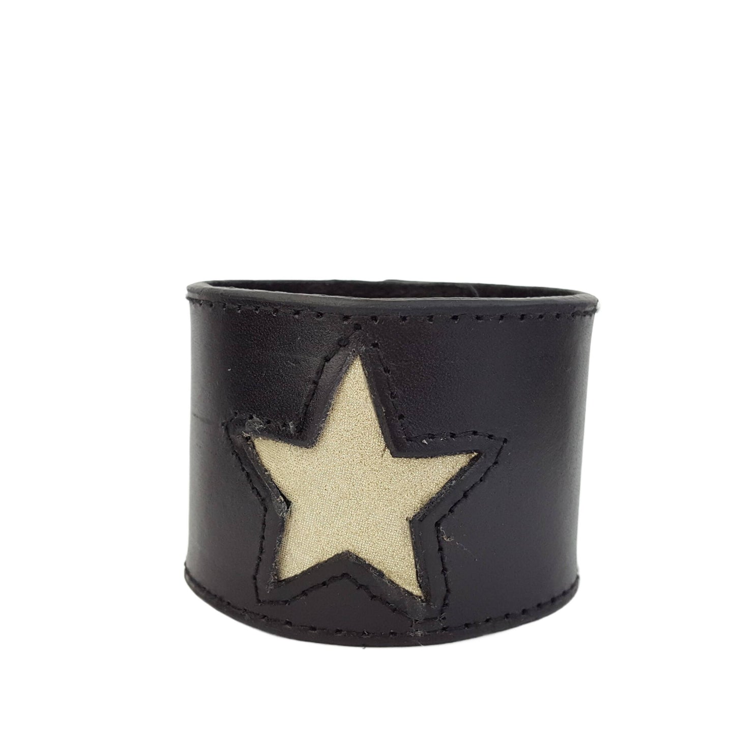 Bracelet: Genuine Leather Cuff with Star Cut-out
