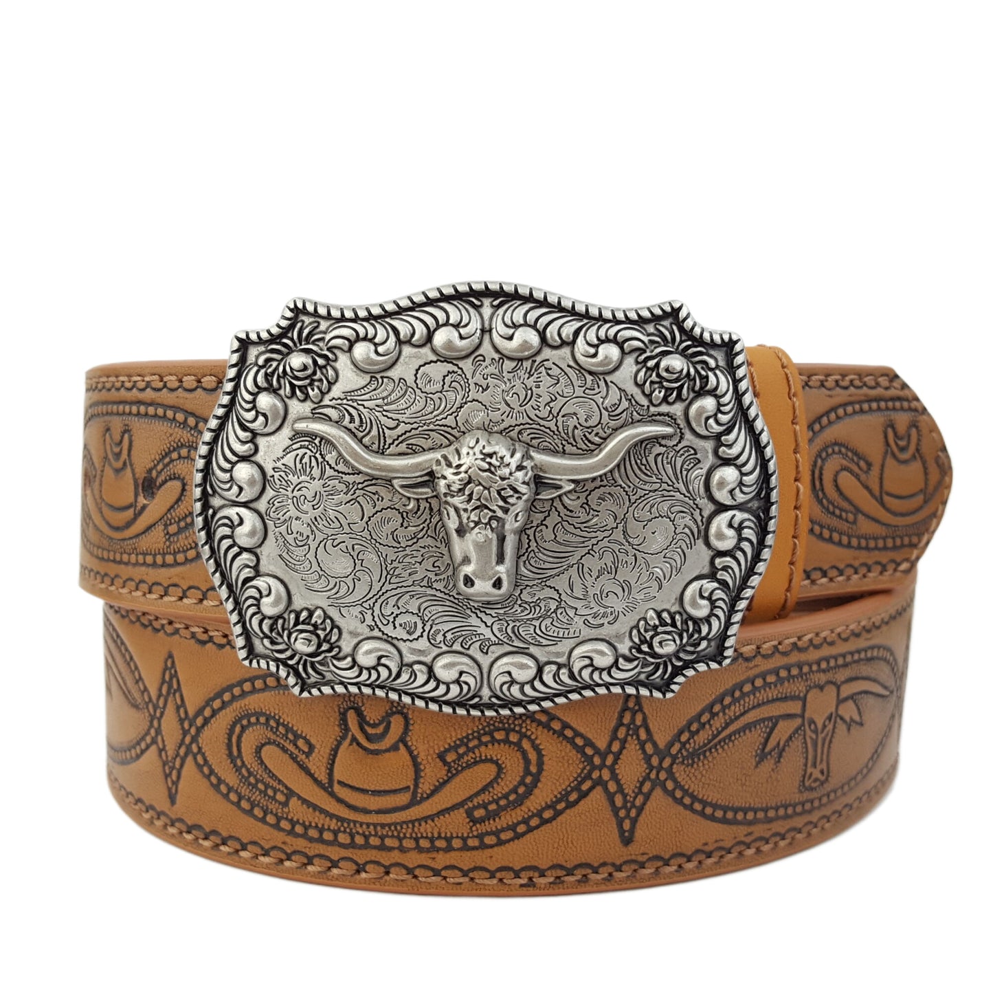 Belt: Matching Western Long Horn Buckle and Belt