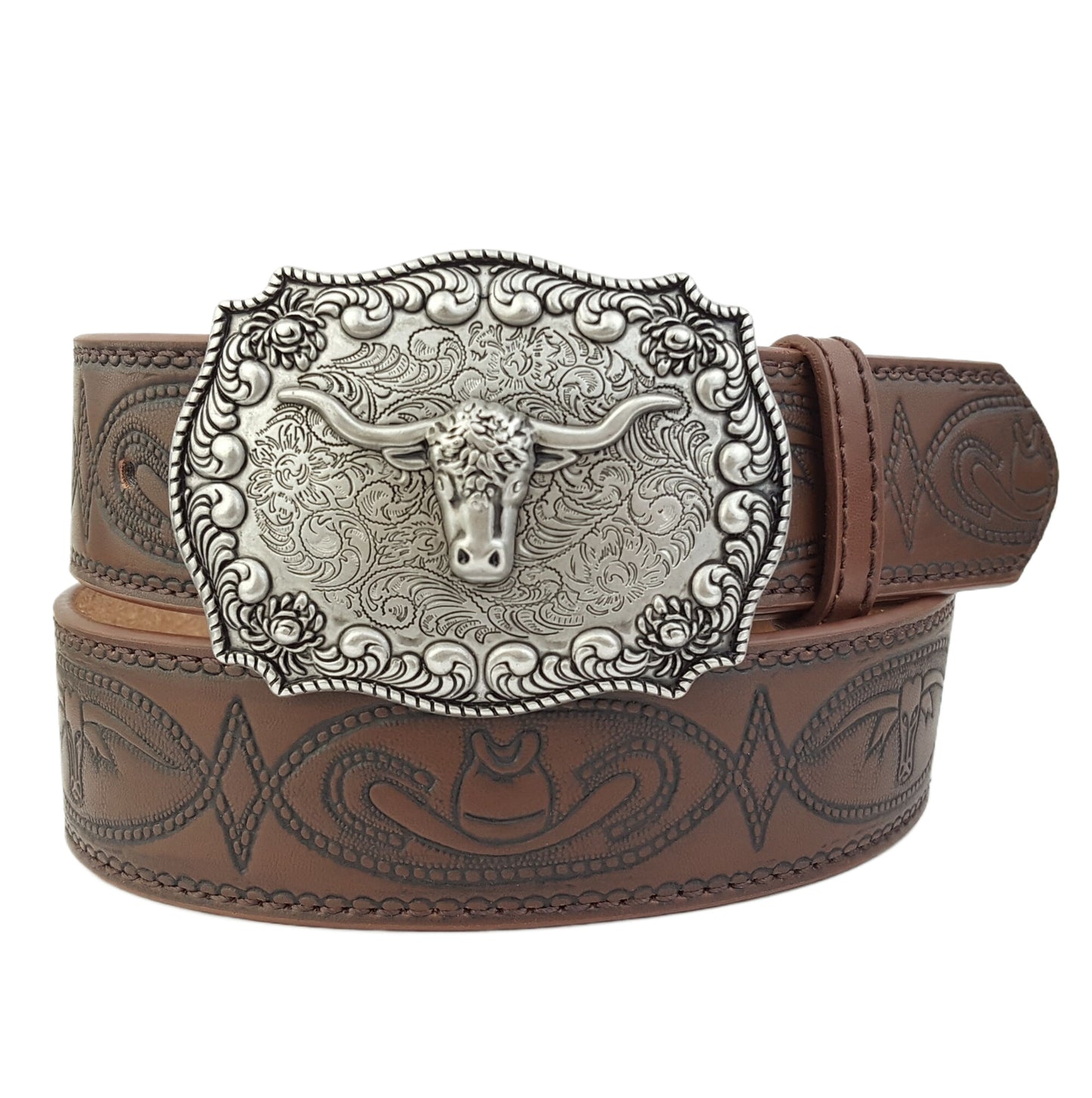Belt: Matching Western Long Horn Buckle and Belt