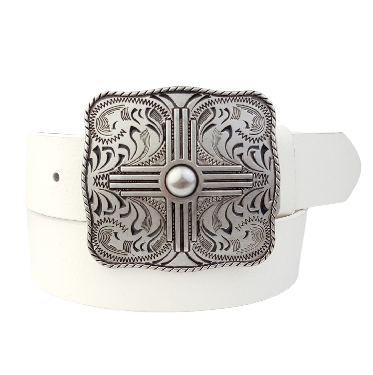 Belt: Western-Inspired Silver Buckle Belt