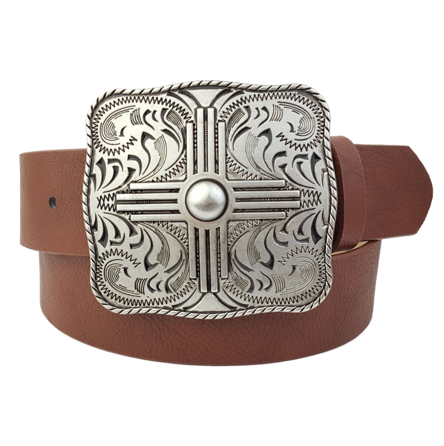 Belt: Western-Inspired Silver Buckle Belt
