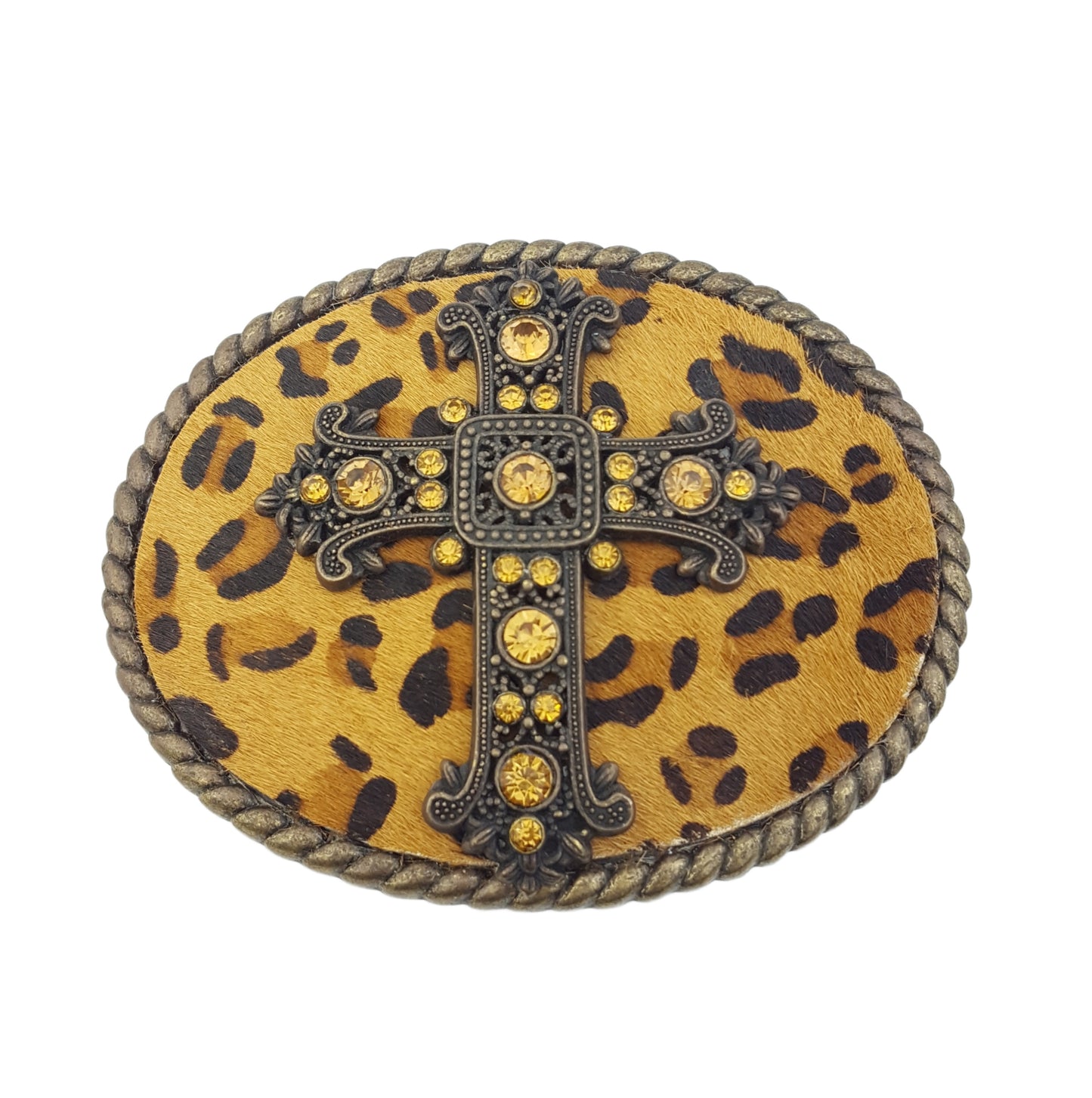 Buckle: Western Cross w. Hair inlay buckle