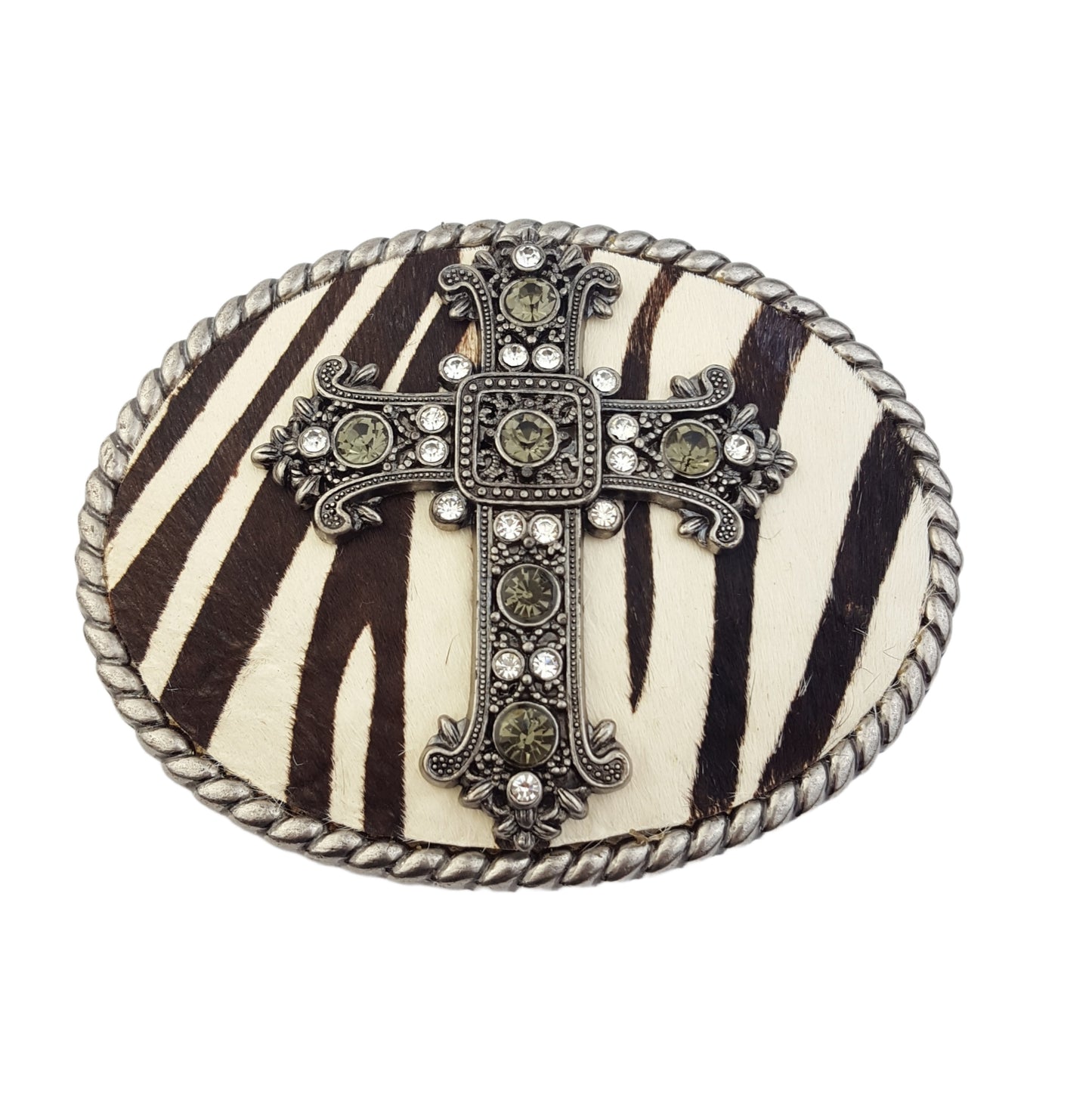 Buckle: Western Cross w. Hair inlay buckle