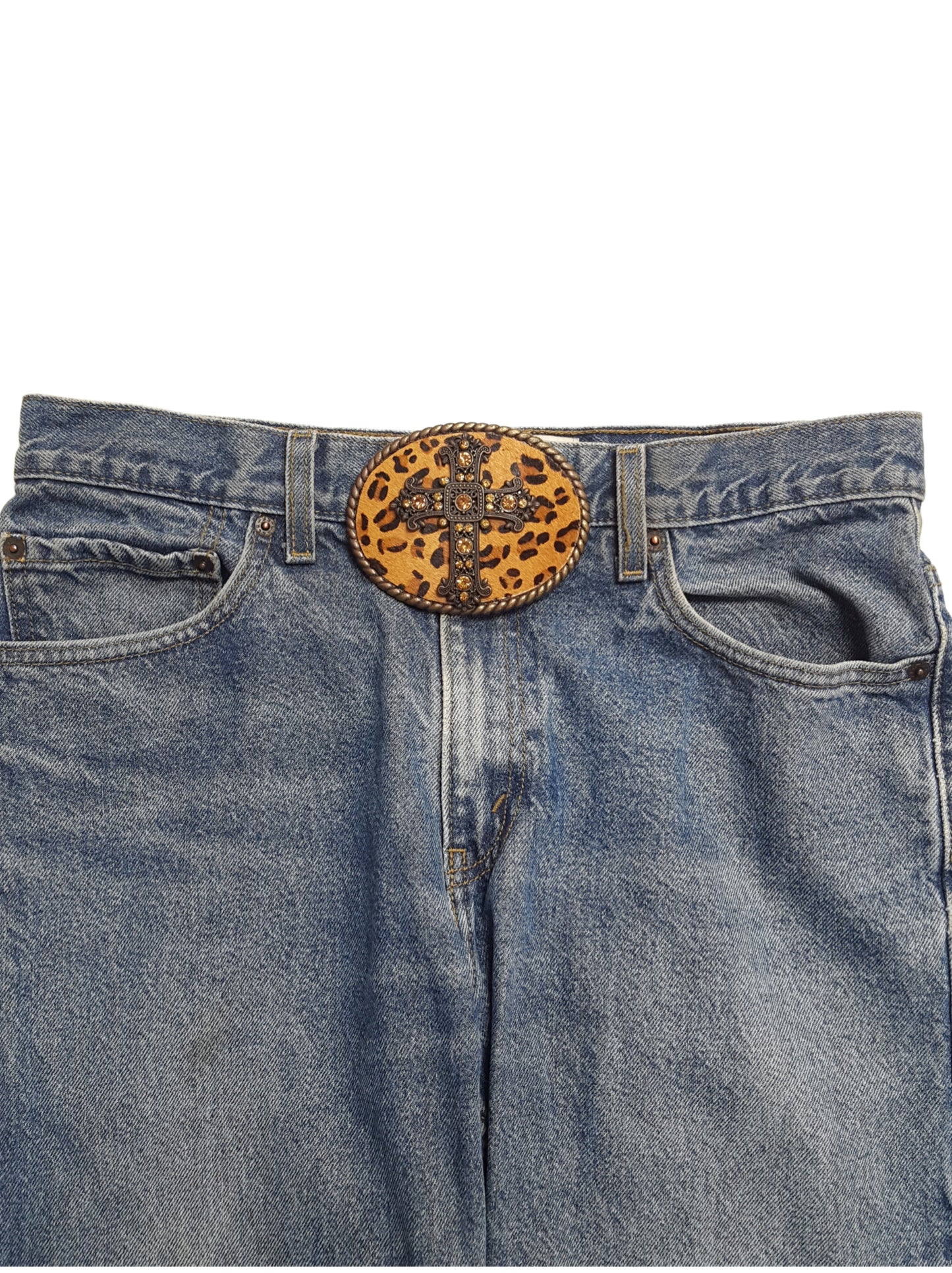 Buckle: Western Cross w. Hair inlay buckle