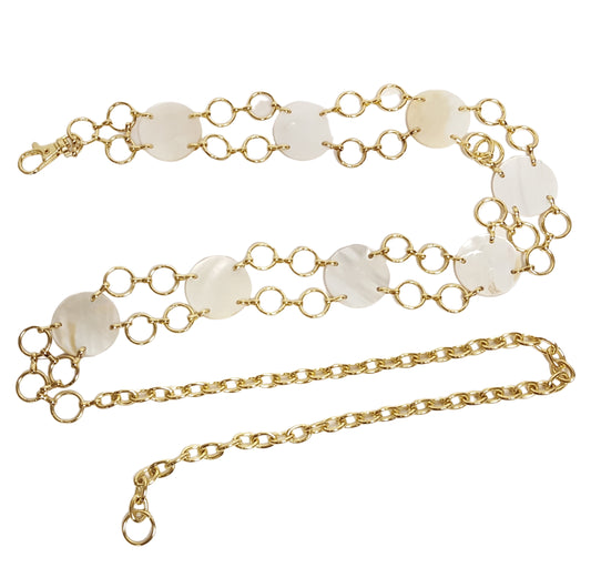 Belt: Sea Shells Gold Chain belt