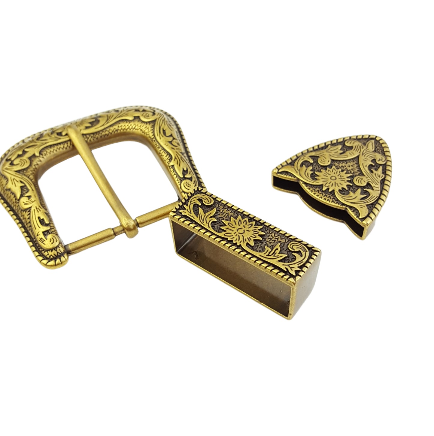 Western-Inspired Floral Buckle Loop and Tip