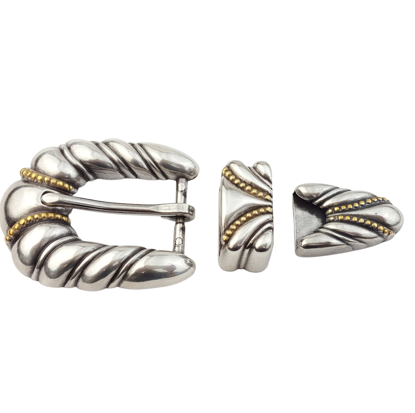 Buckle set: Quality Silver Plated with Gold Trim Buckle