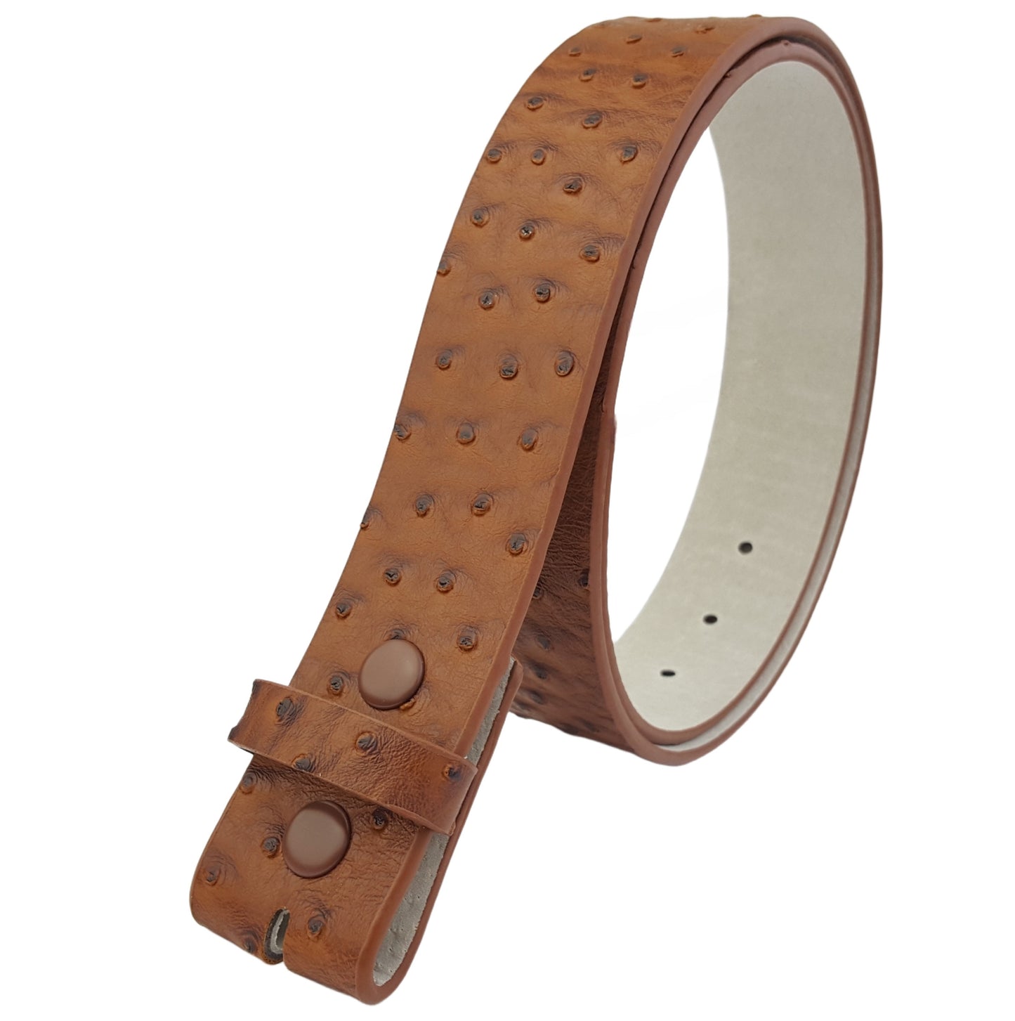 Snap-On Belt Strap in Ostrich Print