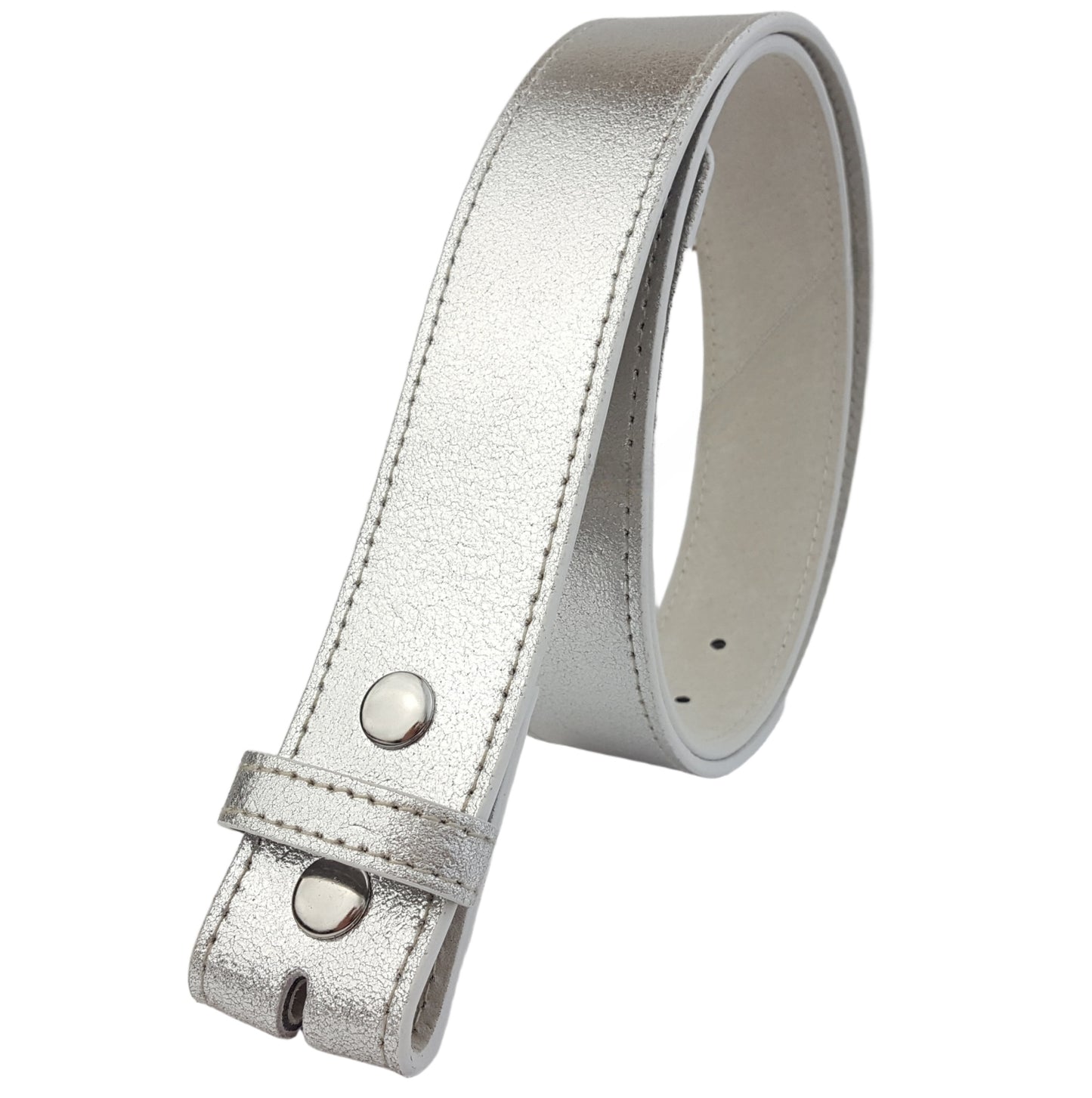 Snap-On Genuine Foil Metallic Leather Belt Strap