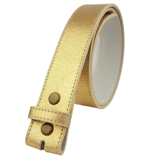 Snap-On Genuine Foil Metallic Leather Belt Strap