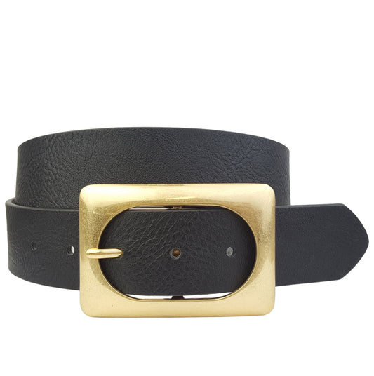 Belt: Shiny Gold Buckle Jean Belt