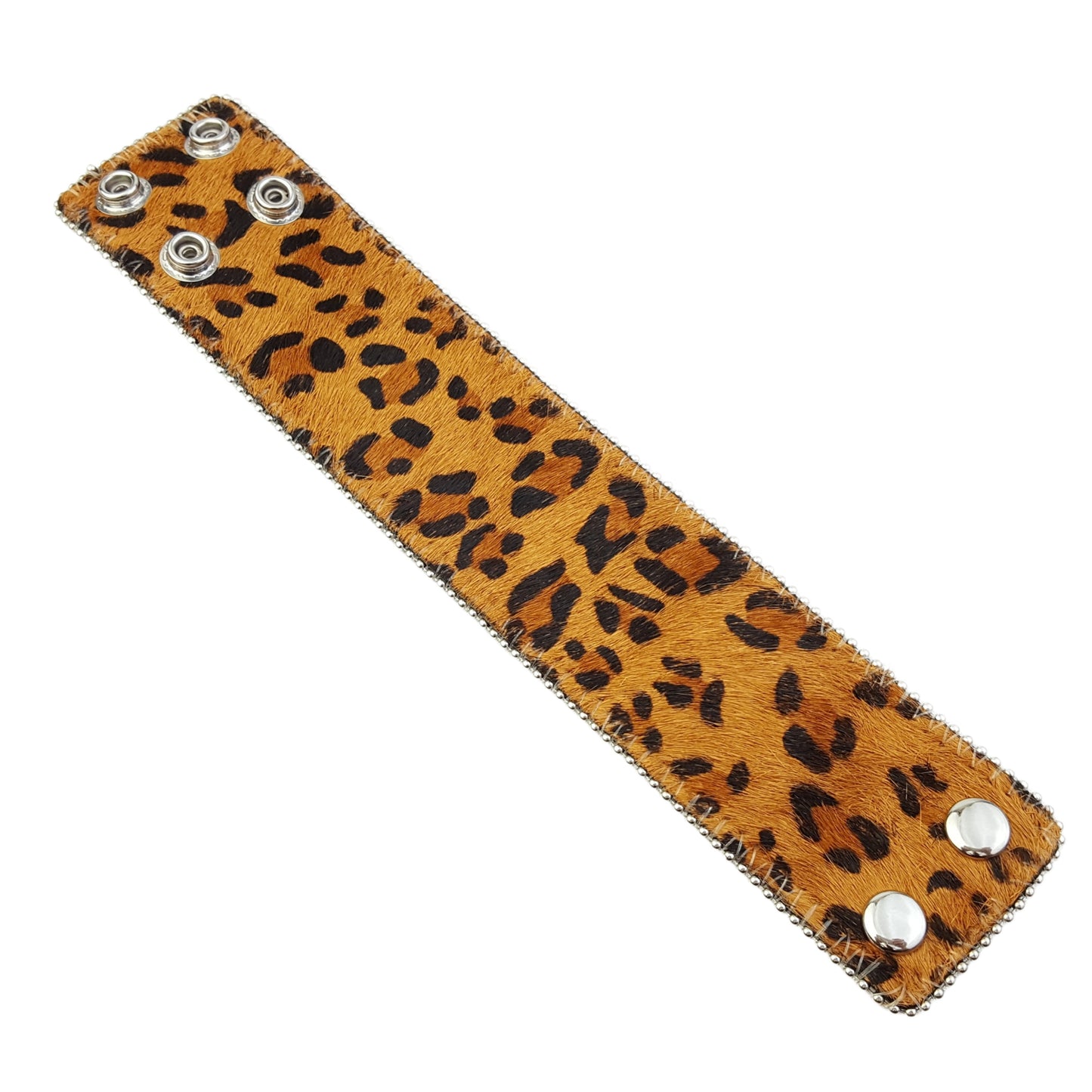 Bracelet:  Leopard Hair on Cow Leather Band