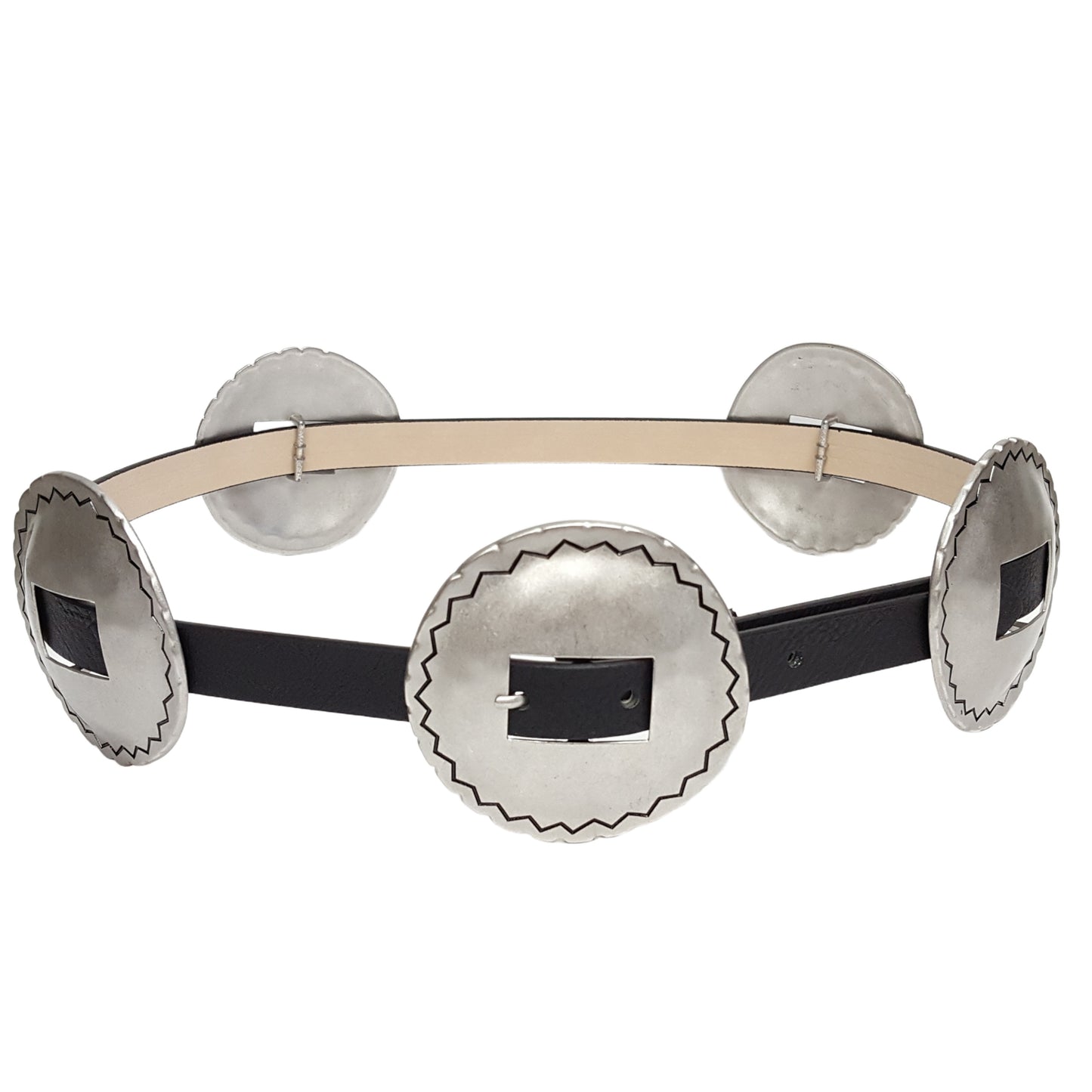 Belt: Western-Inspired Big Silver Coin Concho Belt