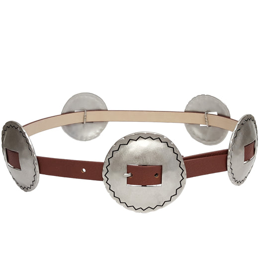 Belt: Western-Inspired Big Silver Coin Concho Belt