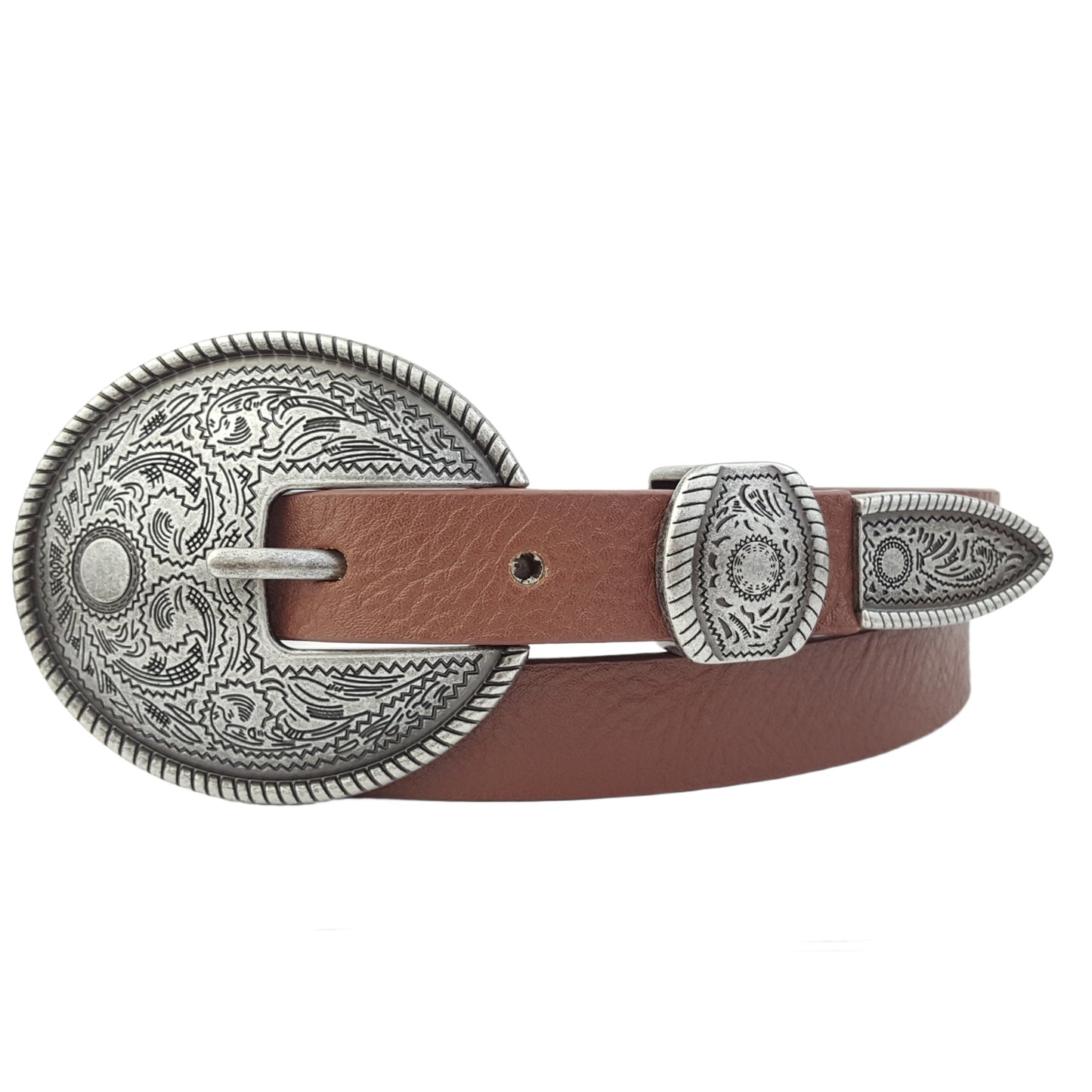 Belt: Vintage Dark Silver Western-Inspired Skinny Belt